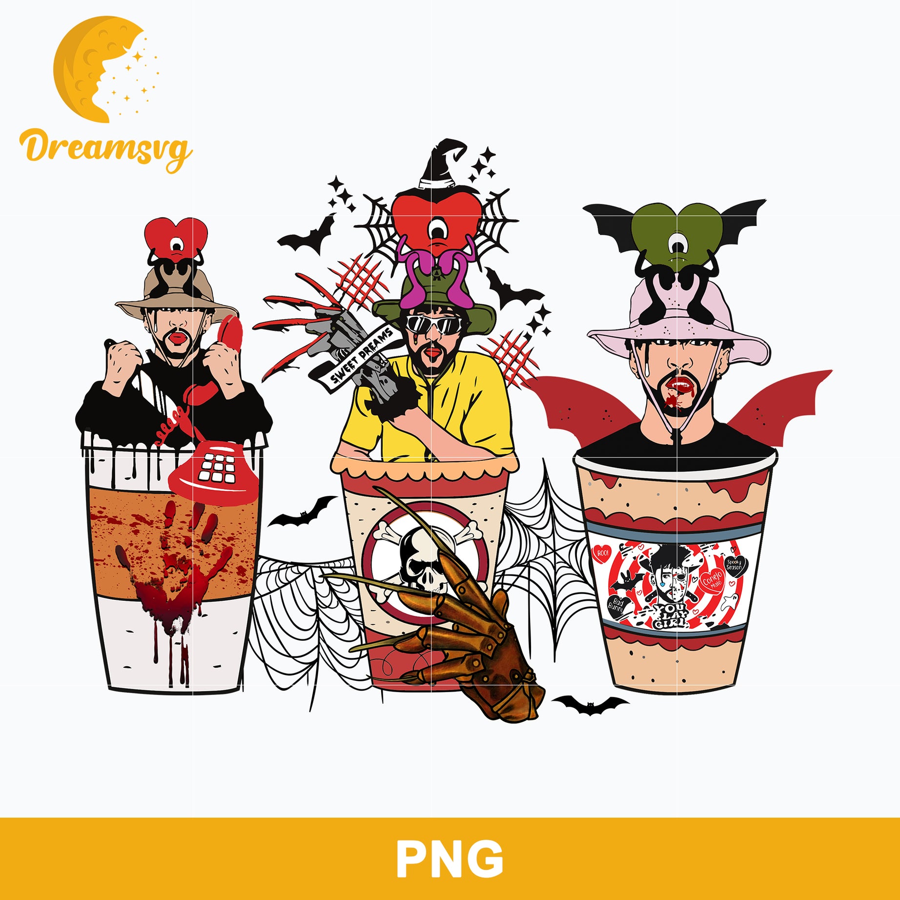 Bad Bunny Horror Coffee Png