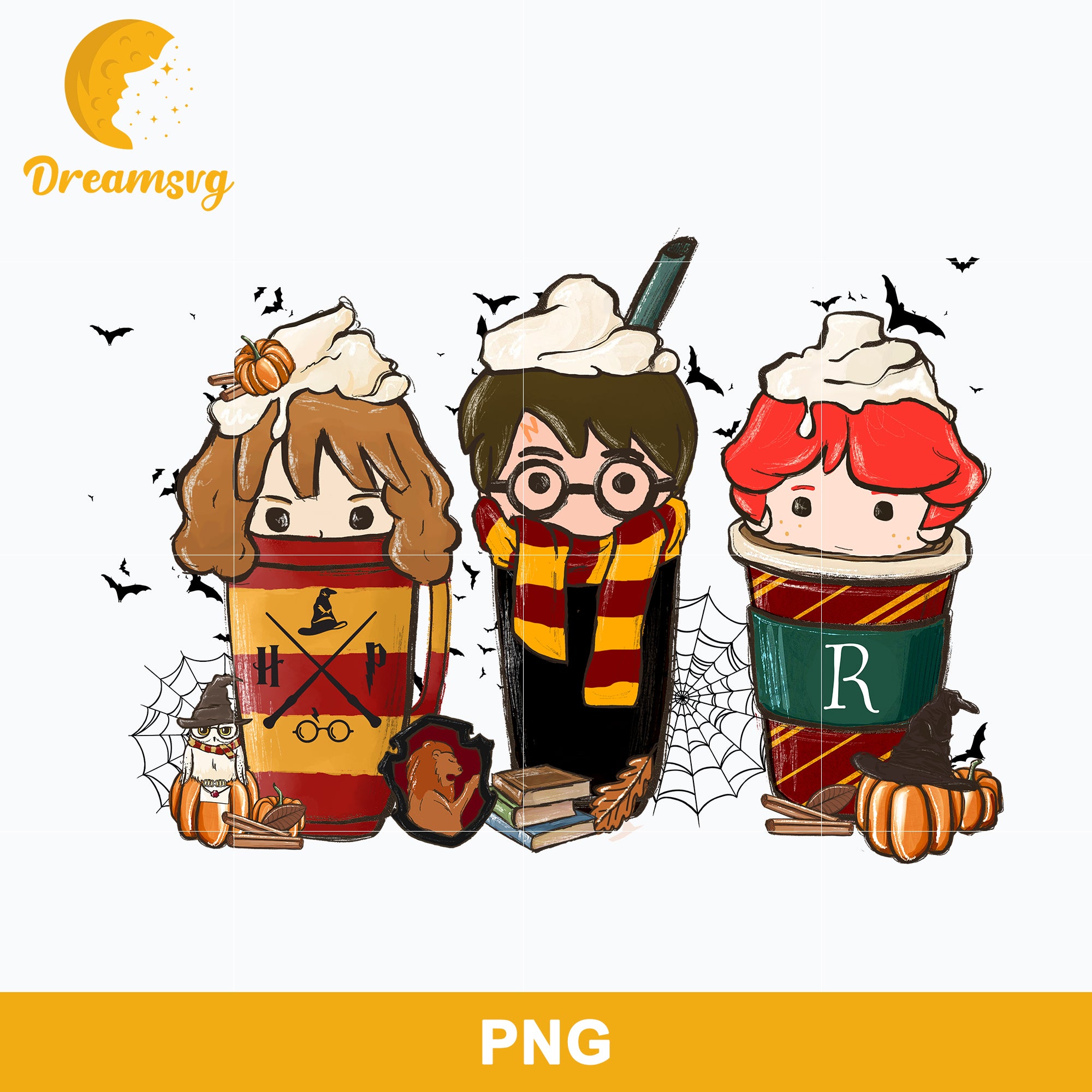 Harry Potter Fall Coffee Halloween Png, Harry Pottoer Png Digital File.