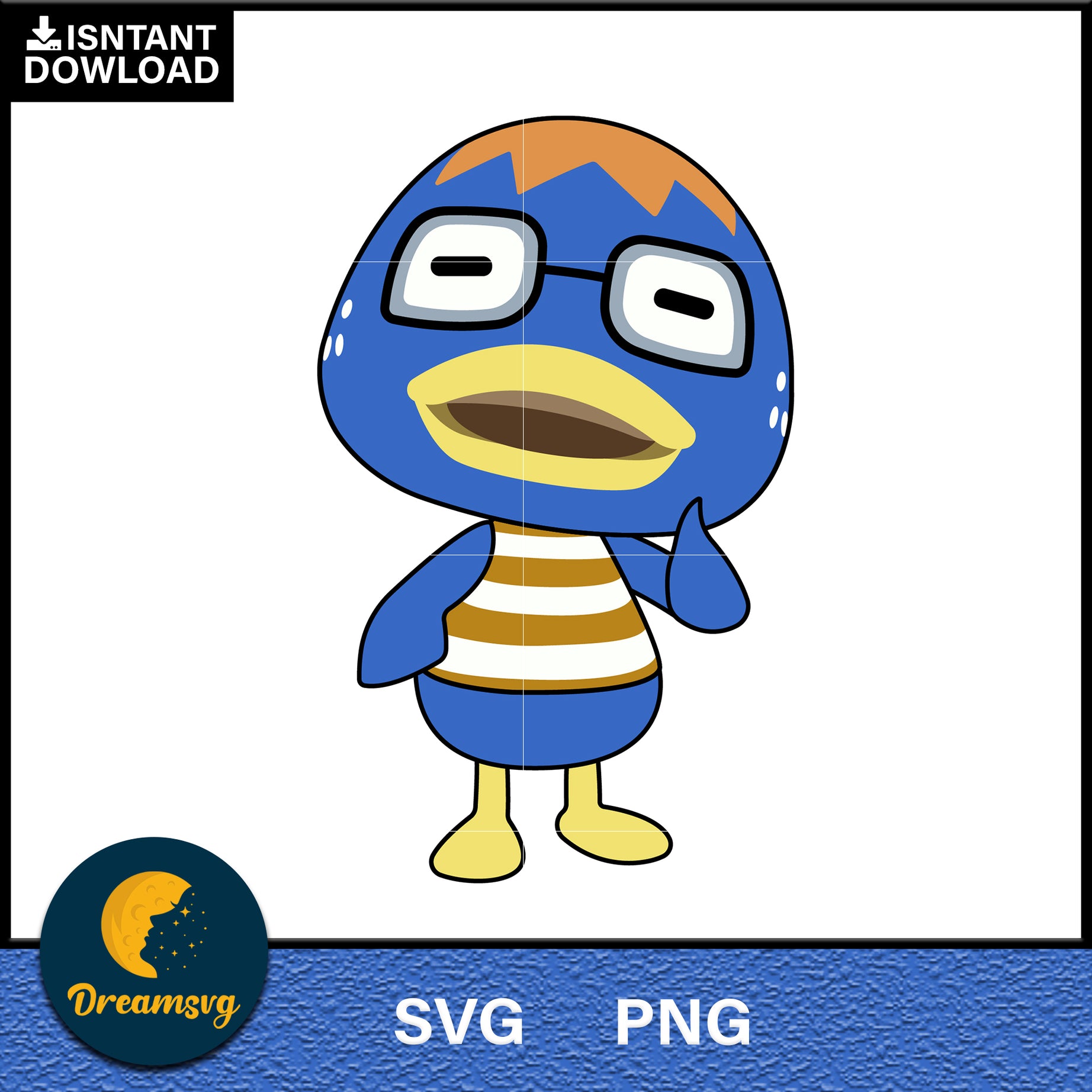 Derwin Animal Crossing Svg, Animal Crossing Svg, Animal Crossing Png, Cartoon svg, svg, png digital file