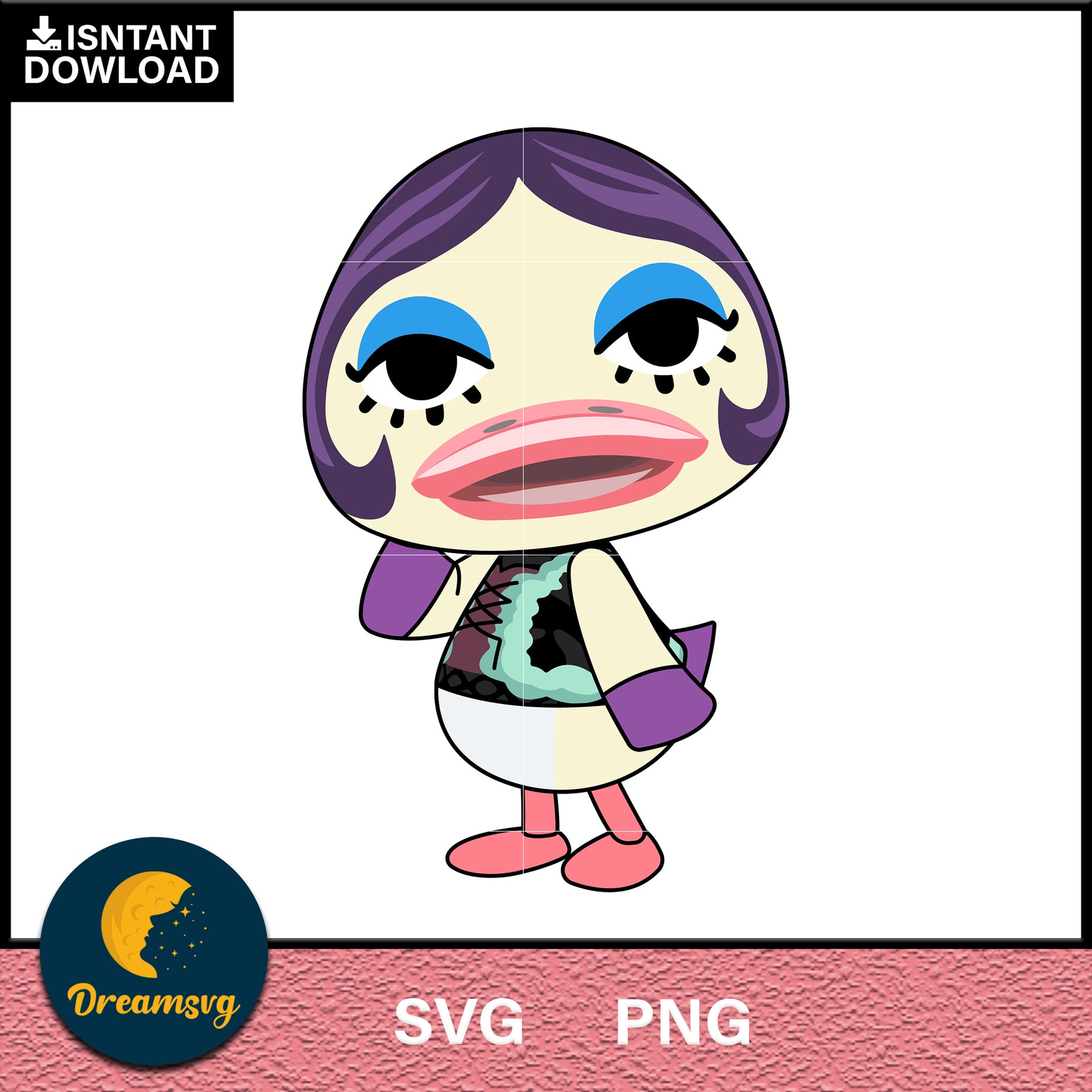 Gloria Animal Crossing Svg, Animal Crossing Svg, Animal Crossing Png, Cartoon svg, svg, png digital file