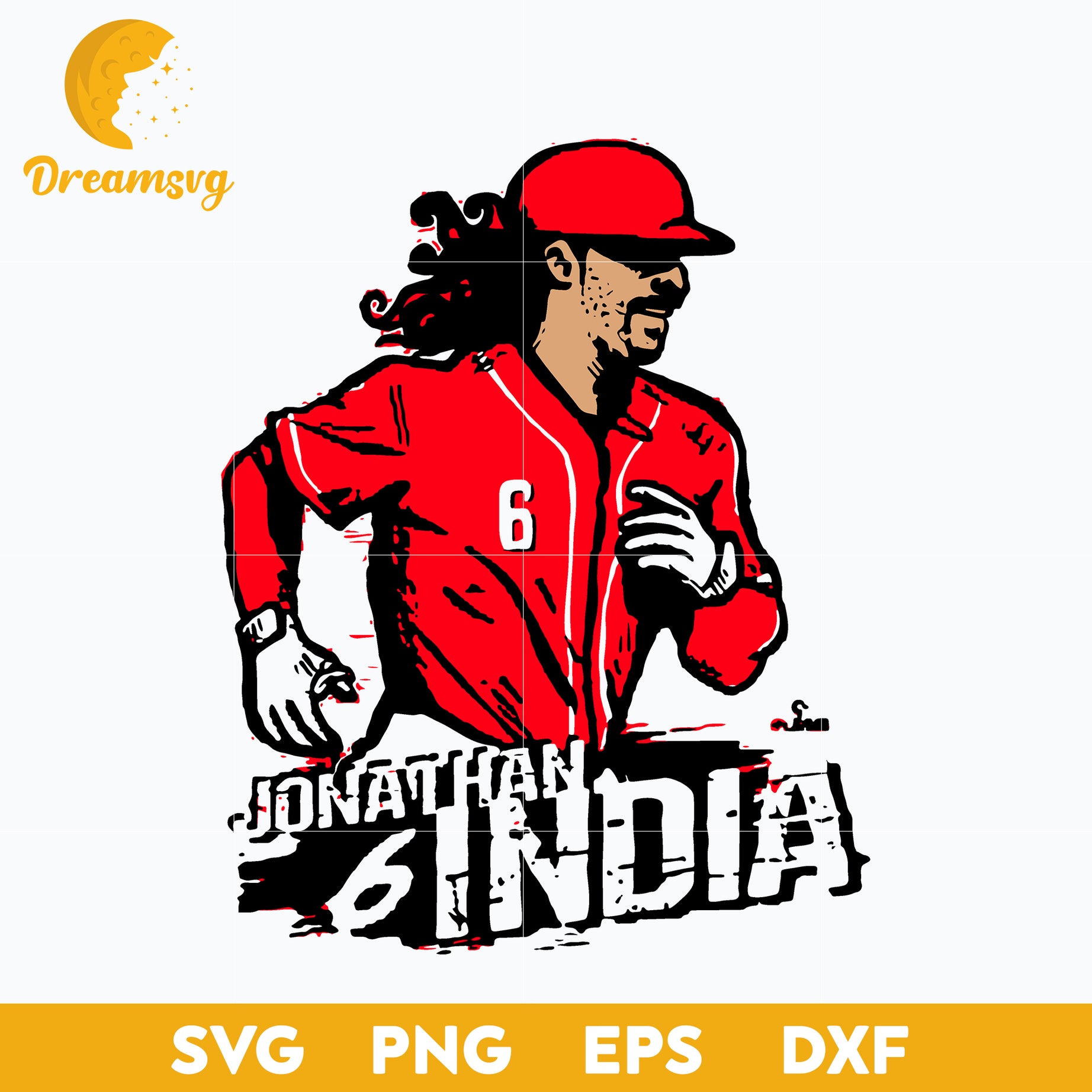 6 Jonathan India Cincinnati Reds Svg, Cincinnati Reds Svg, Funny Svg, png, dxf, eps digital file.