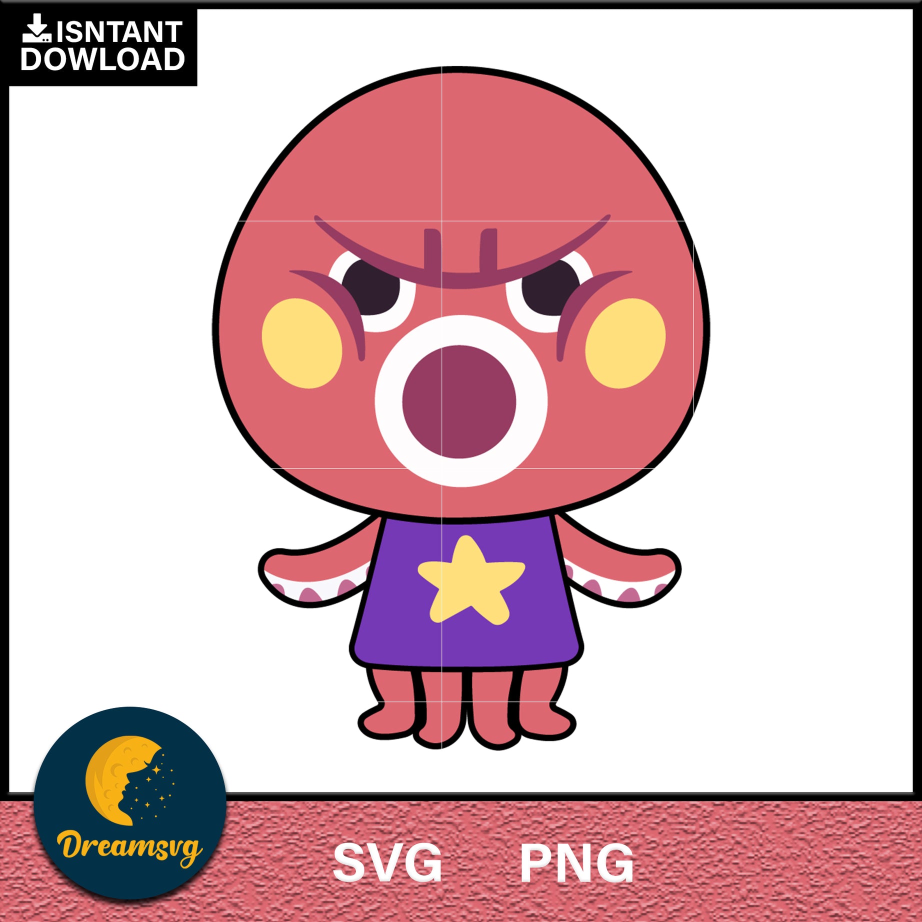 Octovian Animal Crossing Svg, Animal Crossing Svg, Animal Crossing Png, Cartoon svg, svg, png digital file