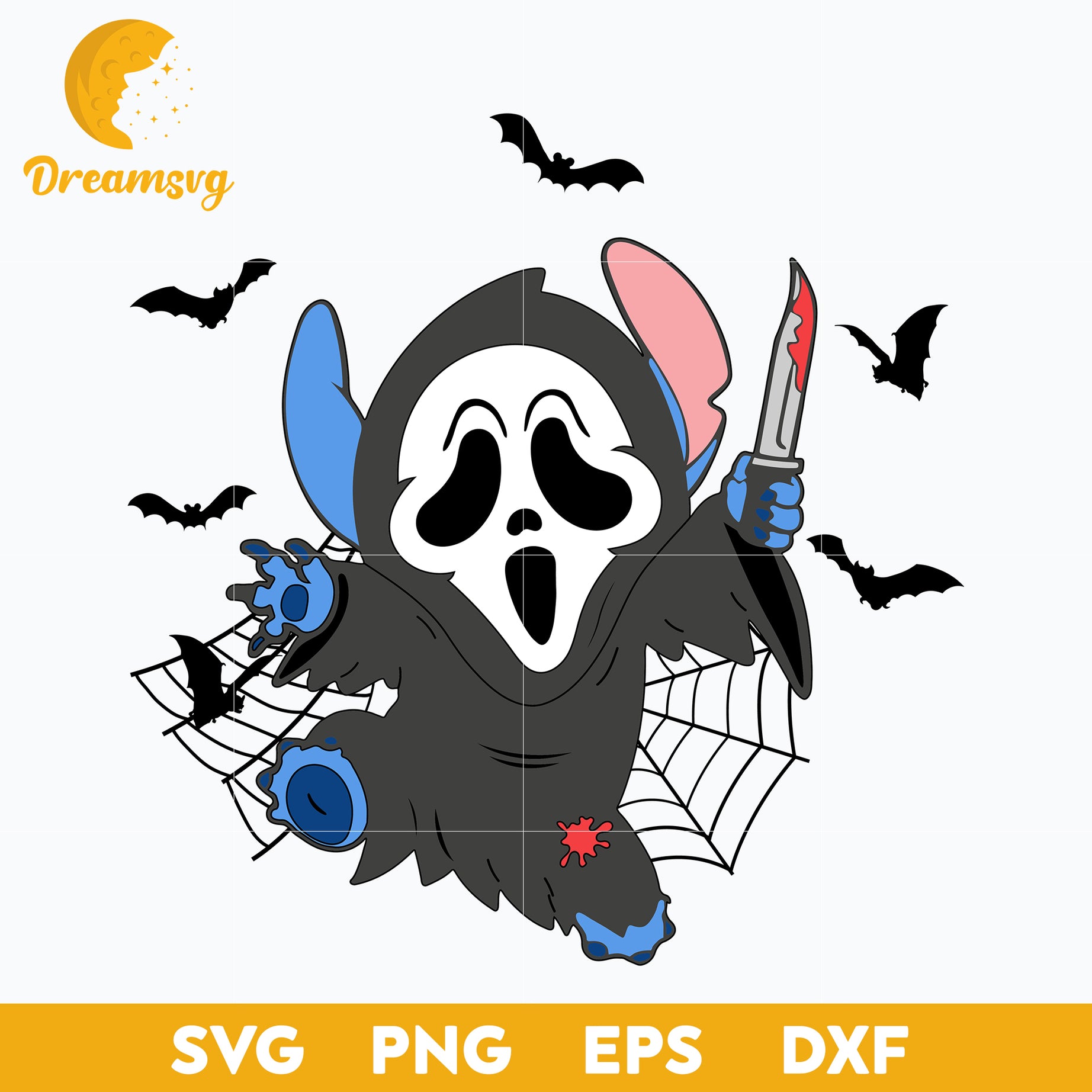 Stitch Scream SVG, Stitch Scream Halloween SVG, Stitch Halloween SVG, PNG, DXF, EPS Digital File.
