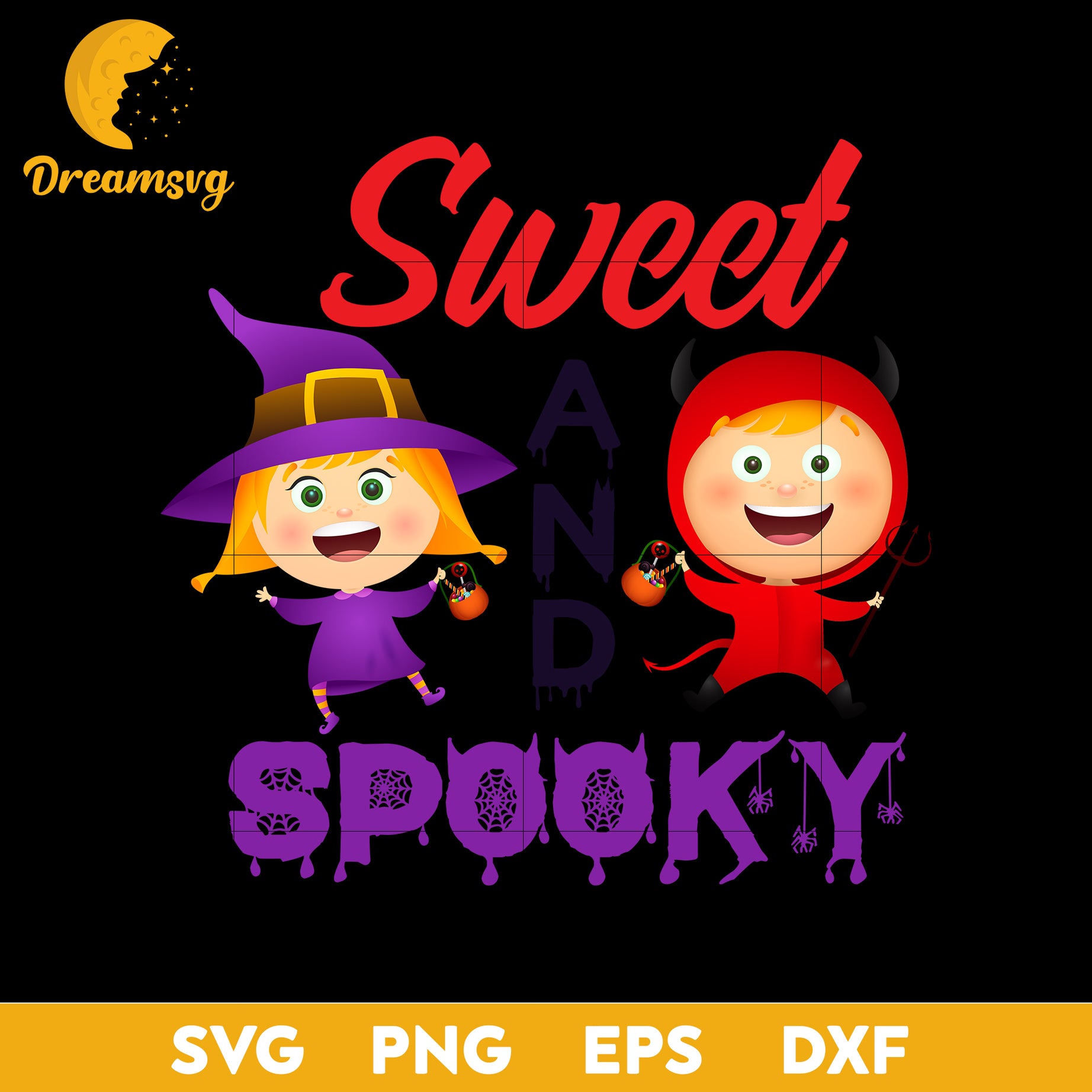 Sweet and spooky svg, Halloween svg, png, dxf, eps digital file.