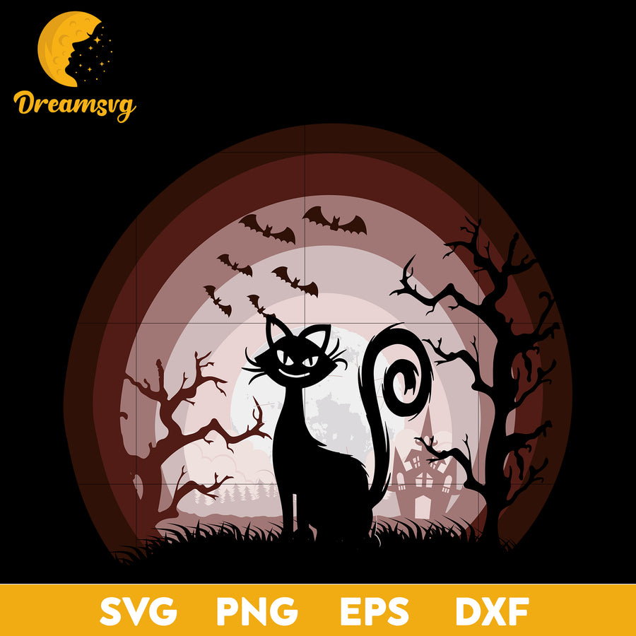 Cat Halloween svg, Halloween svg, png, dxf, eps digital file.