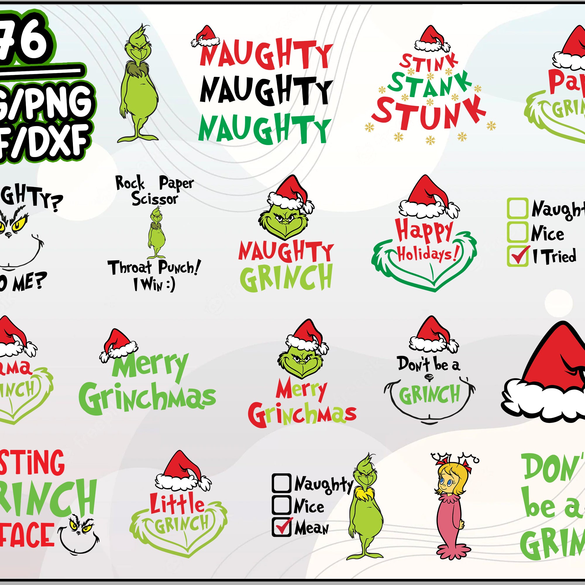 76+ Christmas The Grinch Bundle SVG
