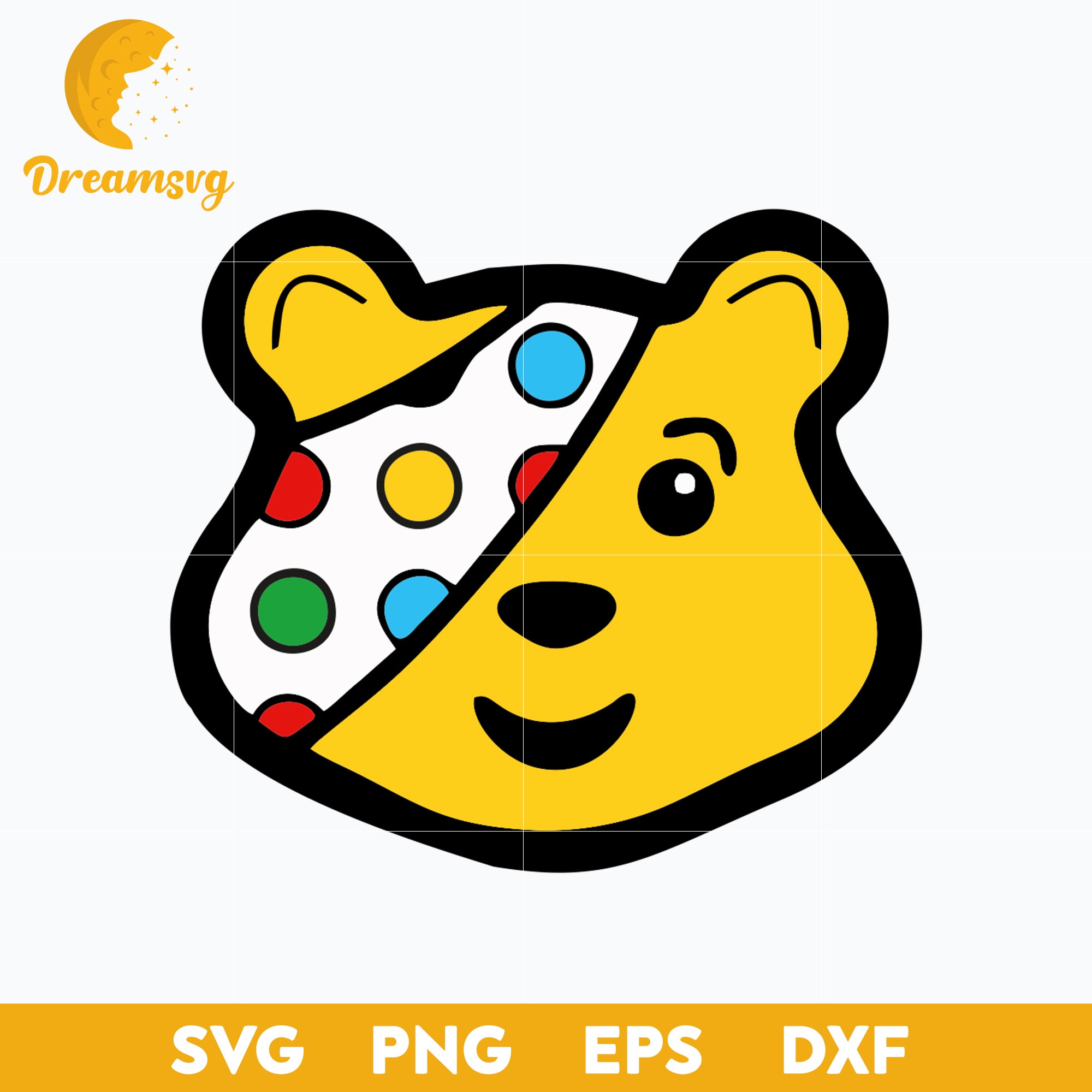 Pudsey Bear SVG, Red Nose Day SVG, Cartoon SVG – DreamSVG Store