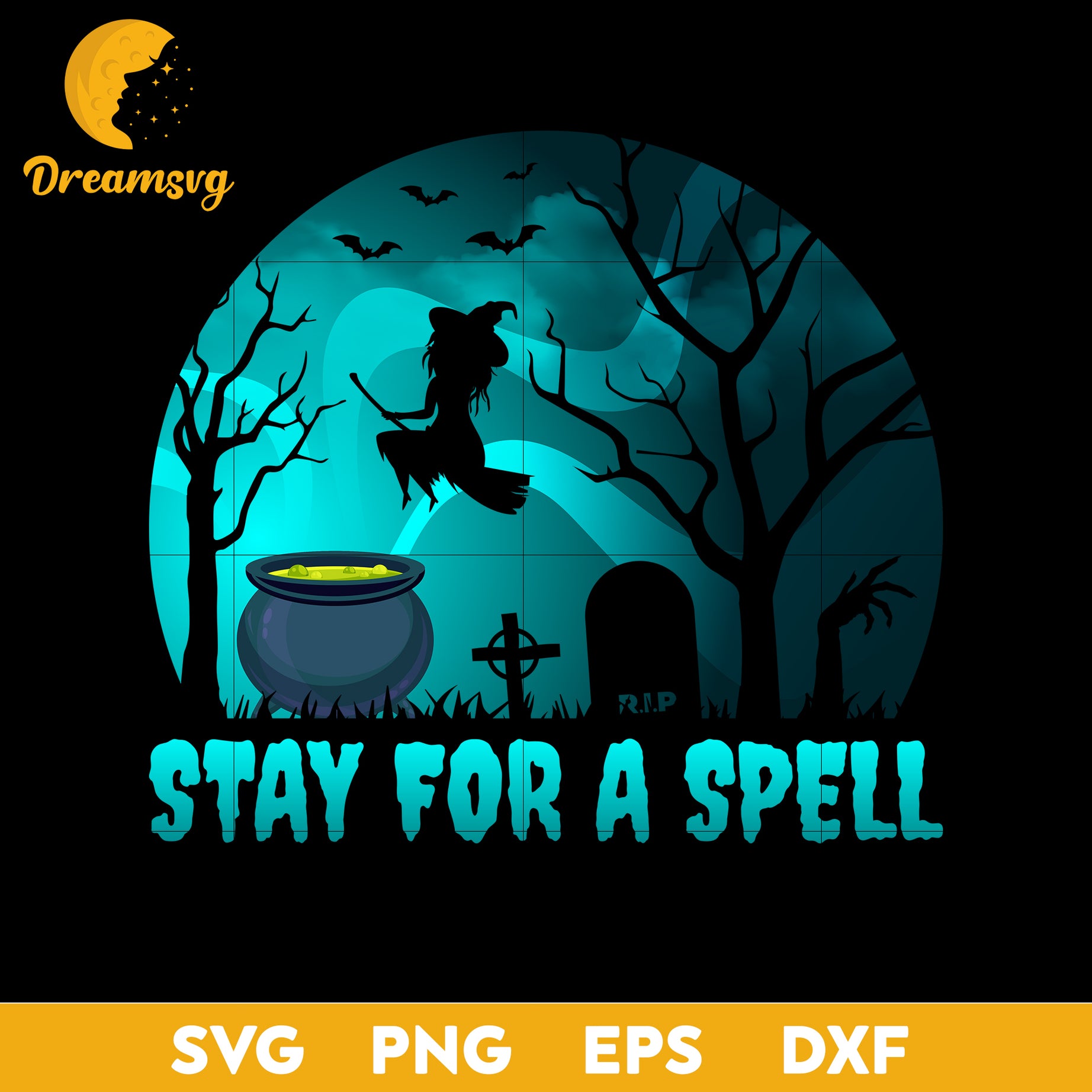 Stay for a spell svg, Halloween svg, png, dxf, eps digital file.
