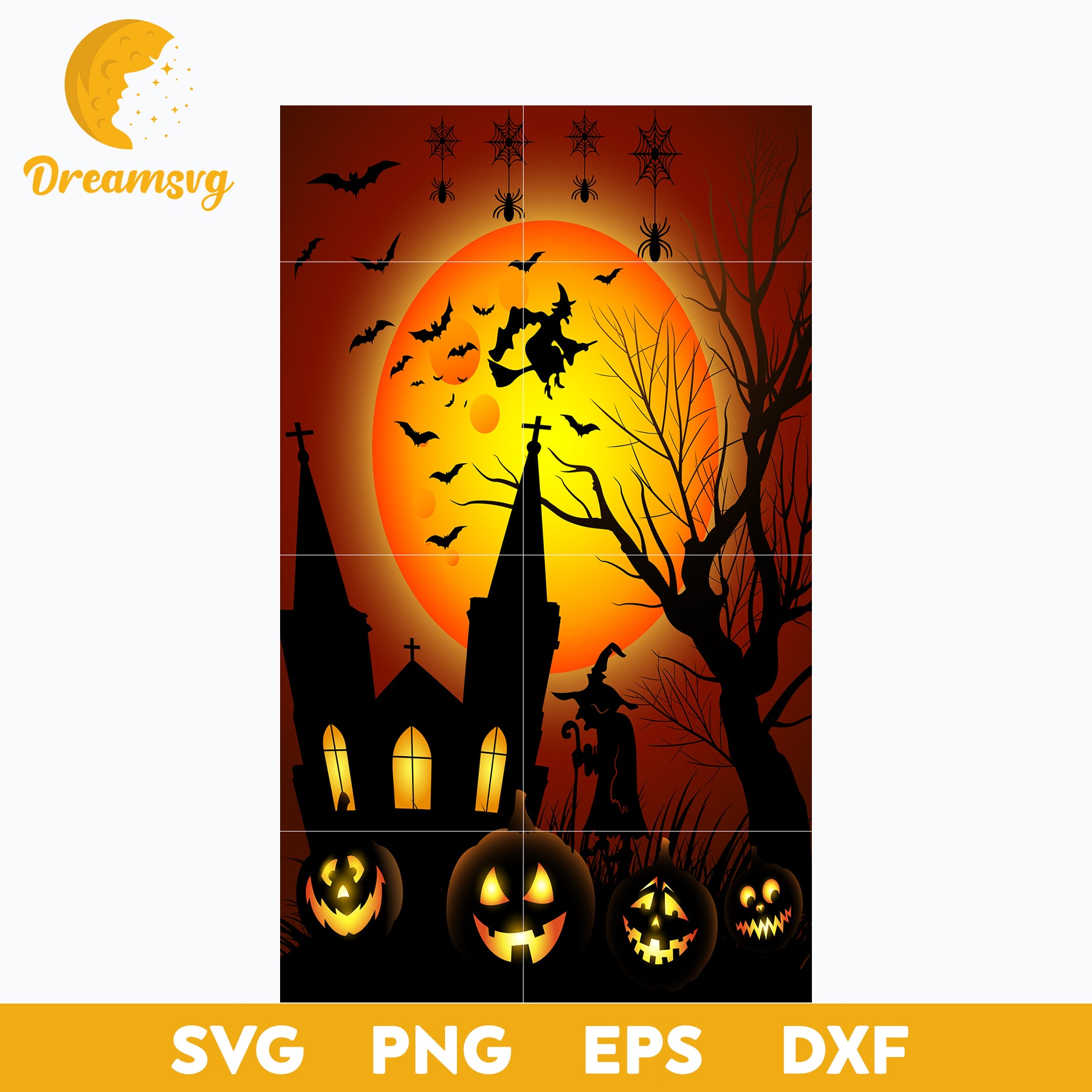 Scary night halloween svg, Halloween svg, png, dxf, eps digital file.