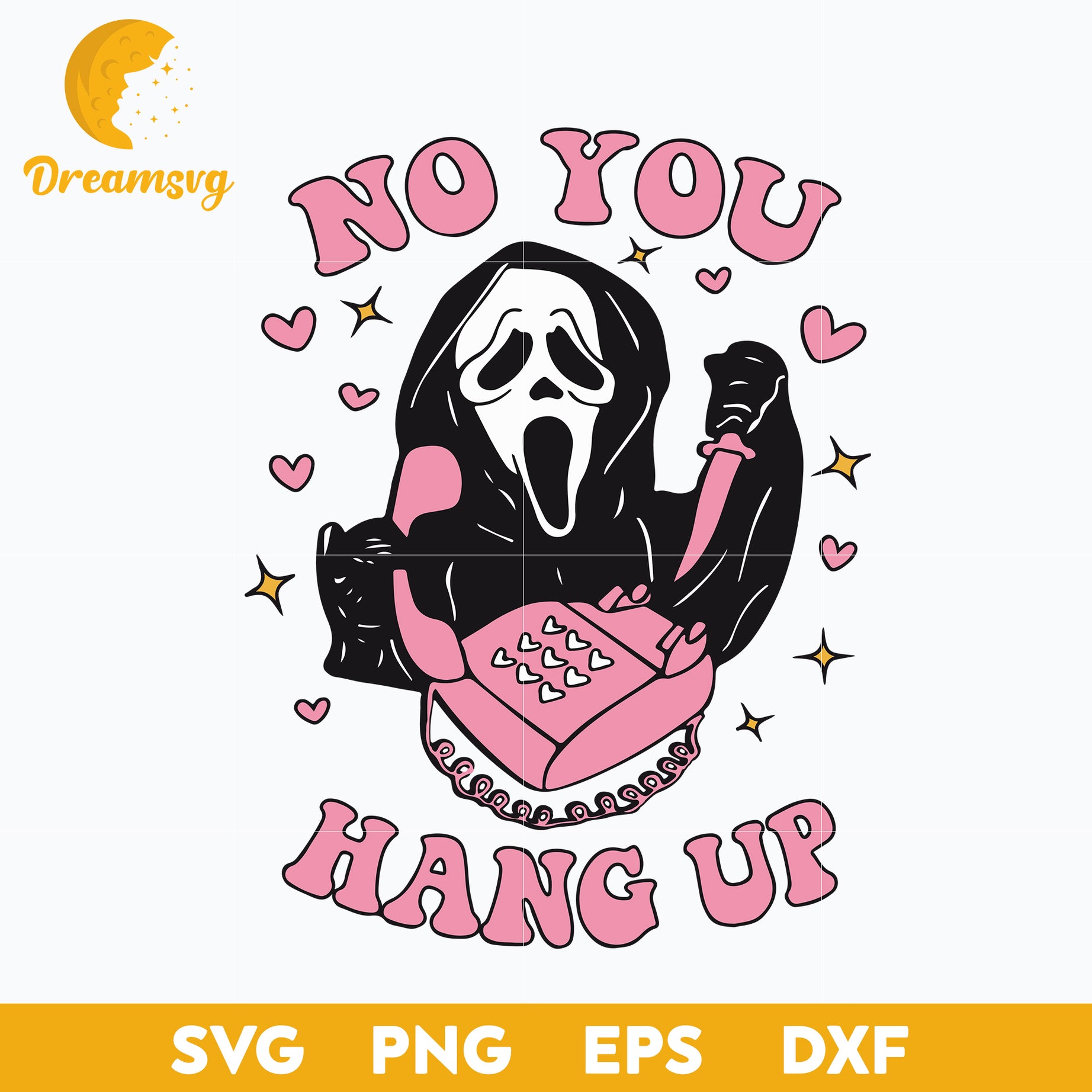 No You Hang Up Svg, Scream Svg, Ghostface Svg, Halloween Svg, png, dxf, eps digital file.