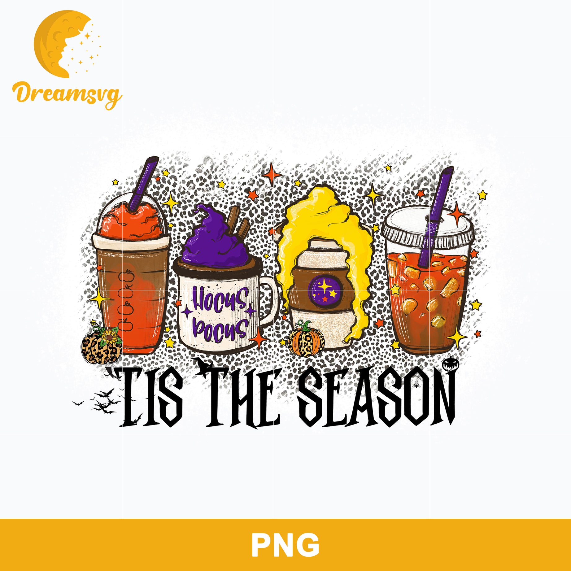 Hocus Pocus Coffee Latte Png, Tis The Season Png, Halloween Coffee Png Sublimation.