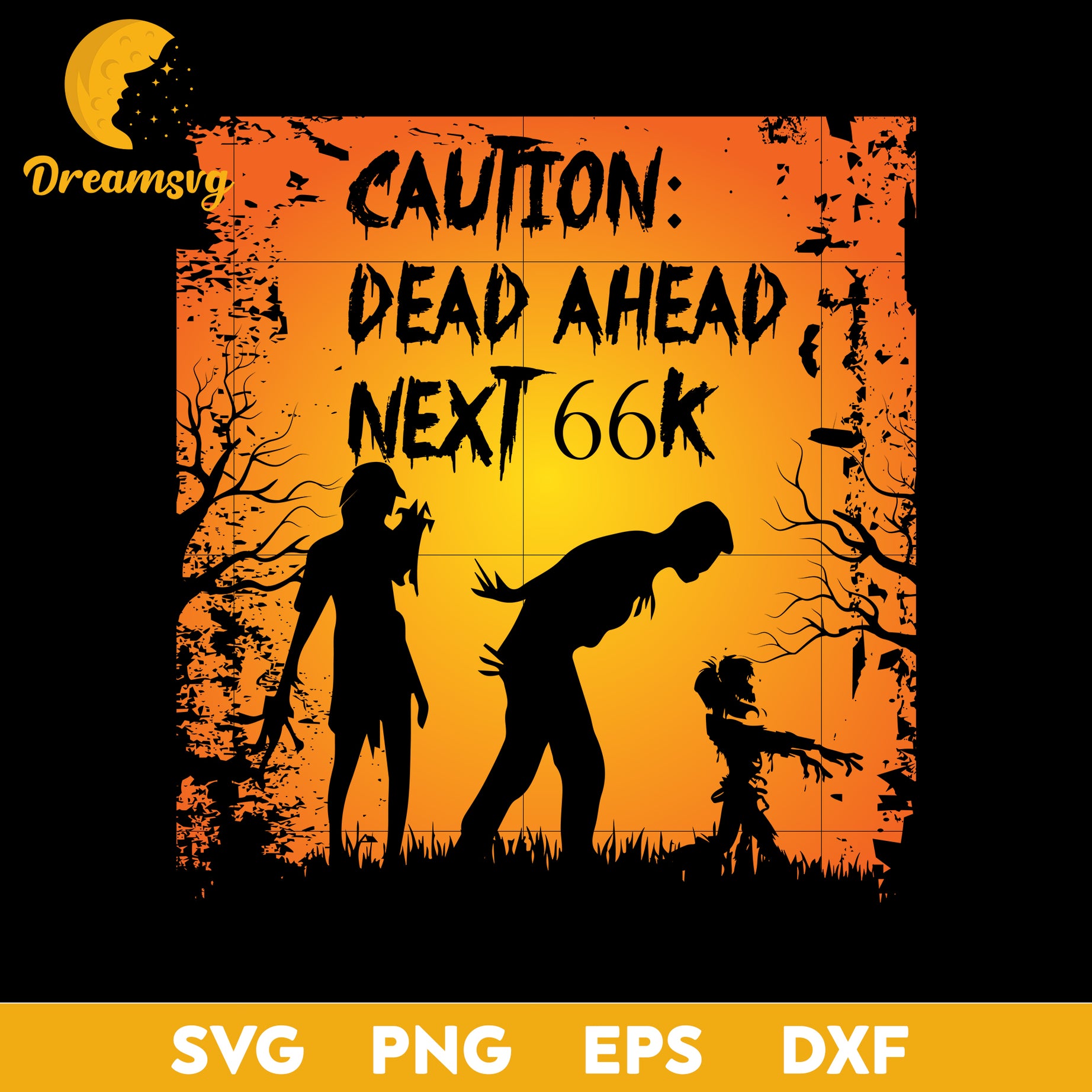 Caution Dead Ahead Next Svg, Halloween svg, png, dxf, eps digital file.