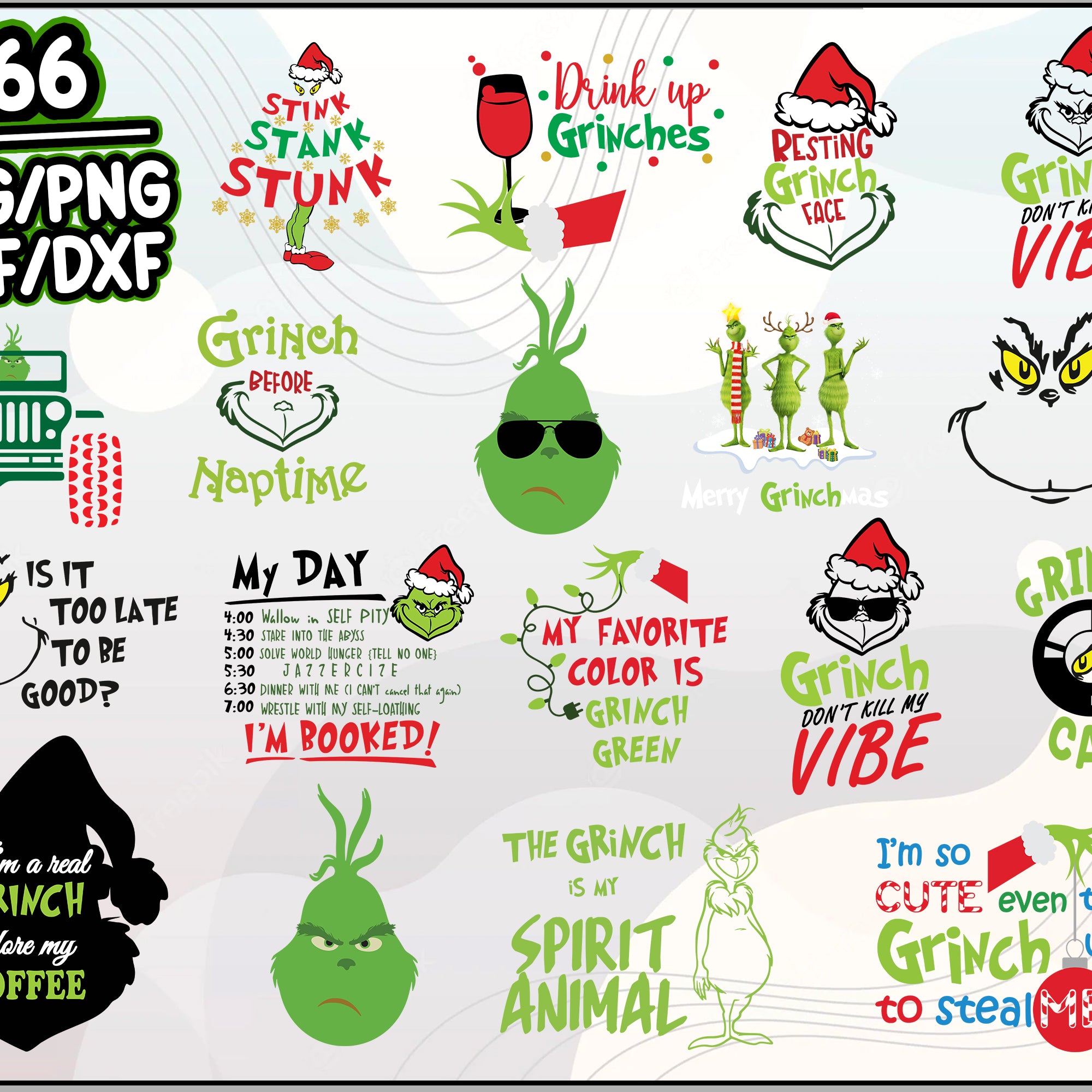 66+ The Grinch Christmas Bundle SVG