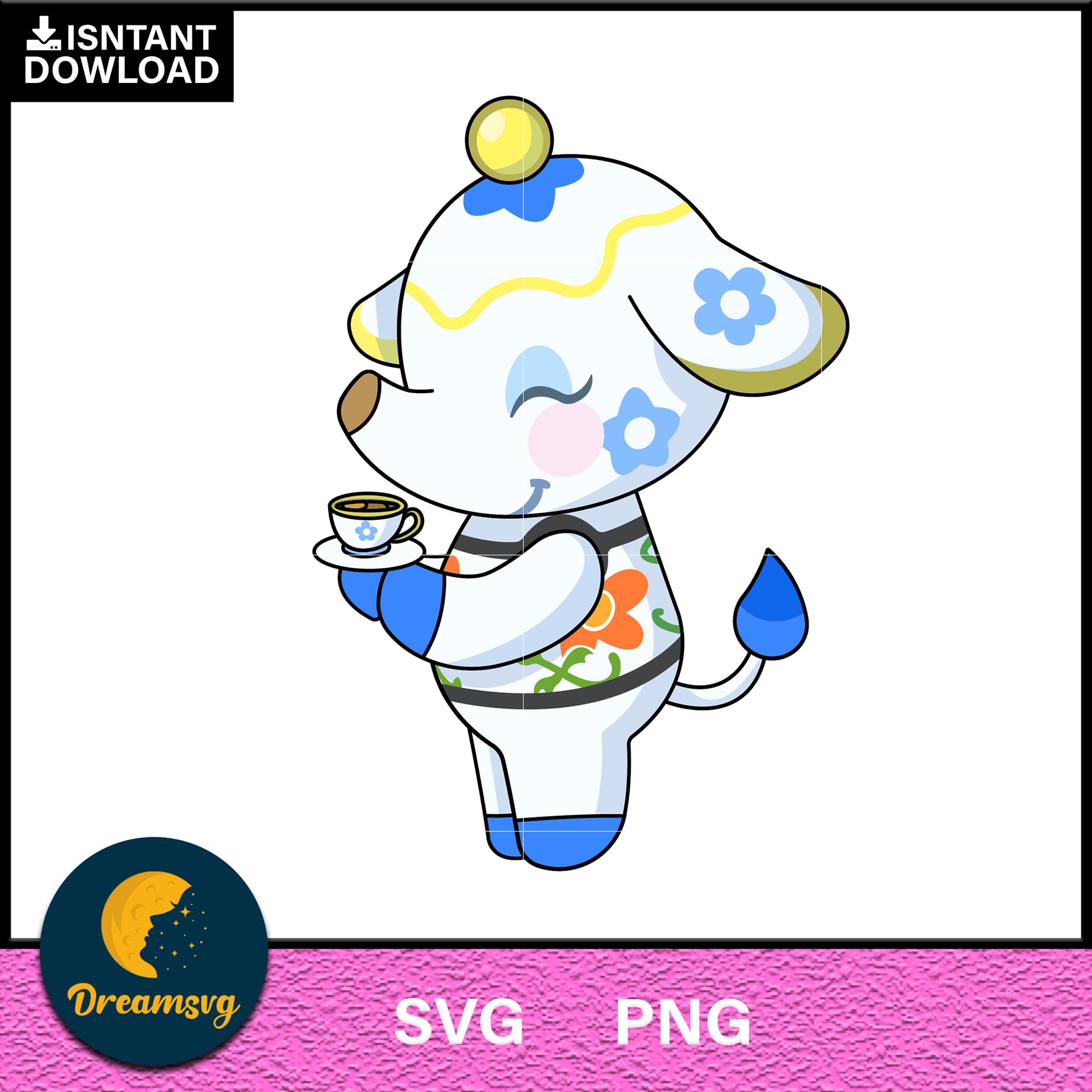 Tia Animal Crossing Svg, Animal Crossing Svg, Animal Crossing Png, Cartoon svg, svg, png digital file