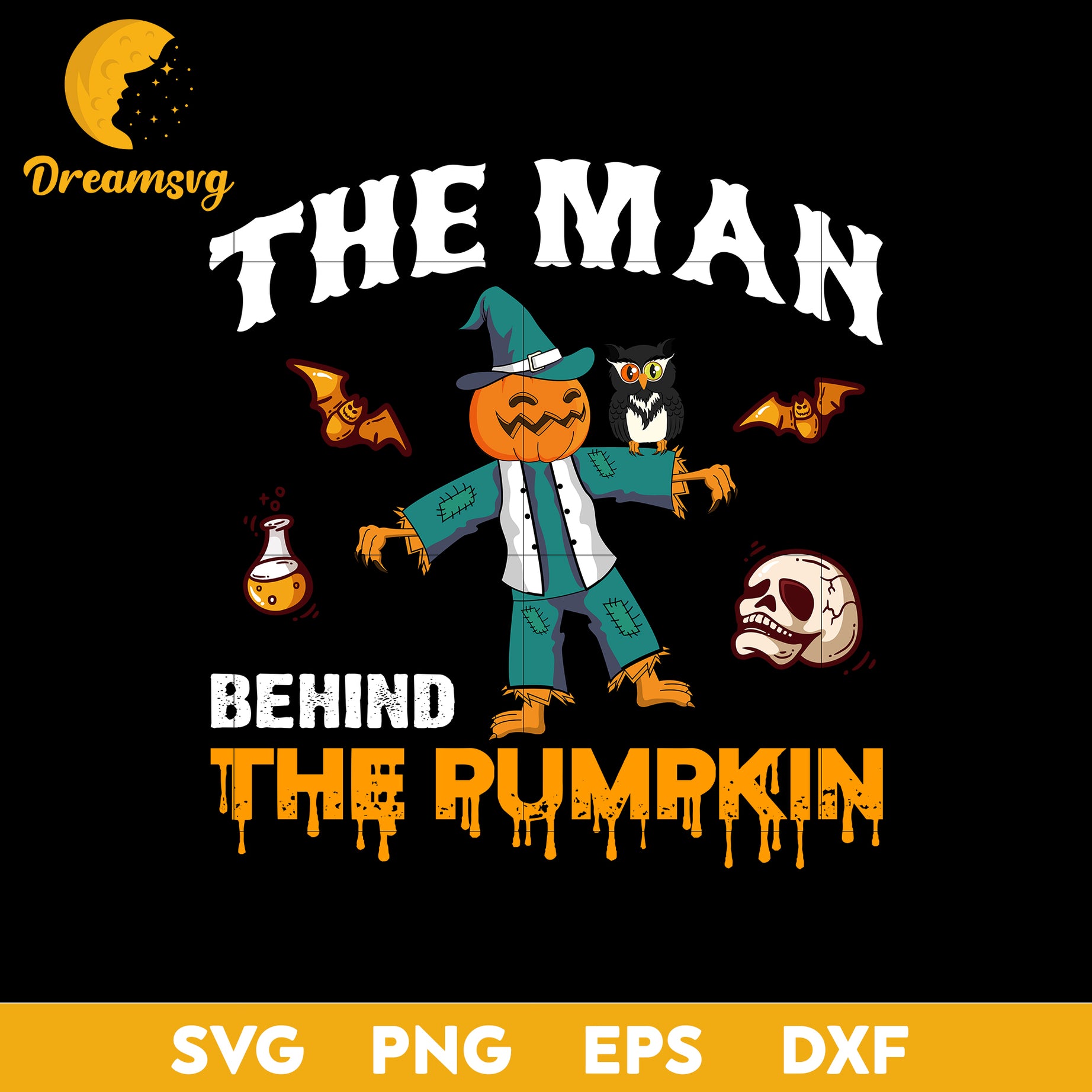 The man behind the pumpkin svg, Halloween svg, png, dxf, eps digital file.