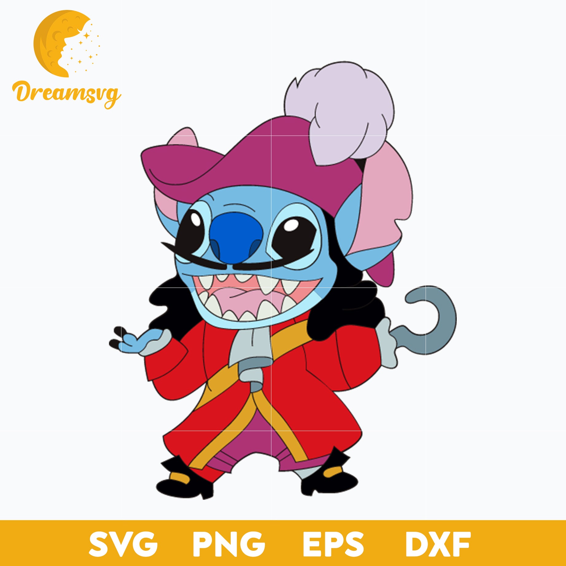 Stitch Pirate SVG, Stitch Suit Pirate SVG, Stitch Halloween SVG, Halloween SVG, PNG, DXF, EPS Digital File.
