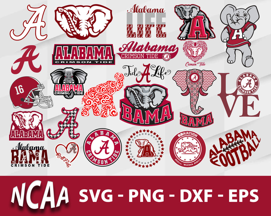 Alabama Crimson Tide Svg Bundle, Alabama Crimson Tide Svg, Sport Svg, Ncaa Svg, Png, Dxf, Eps Digital file.