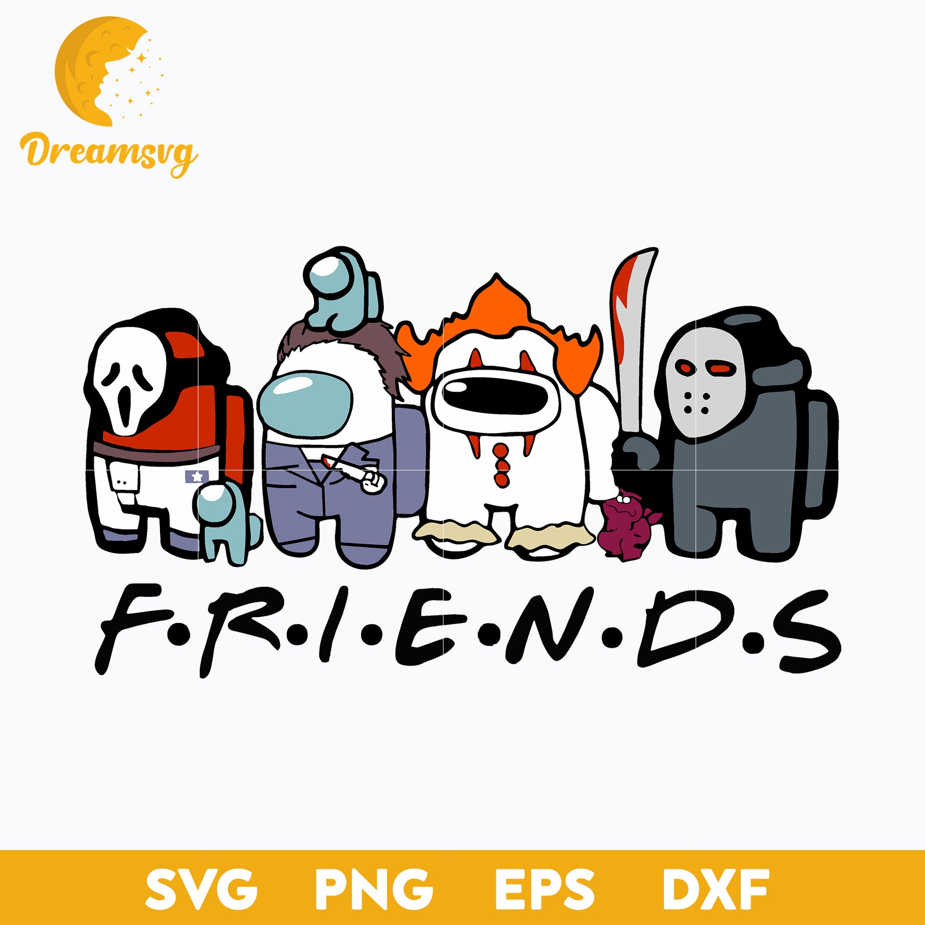 Among Us Ghostface Michael Myers Pennywise Jason Voorhees Friends svg