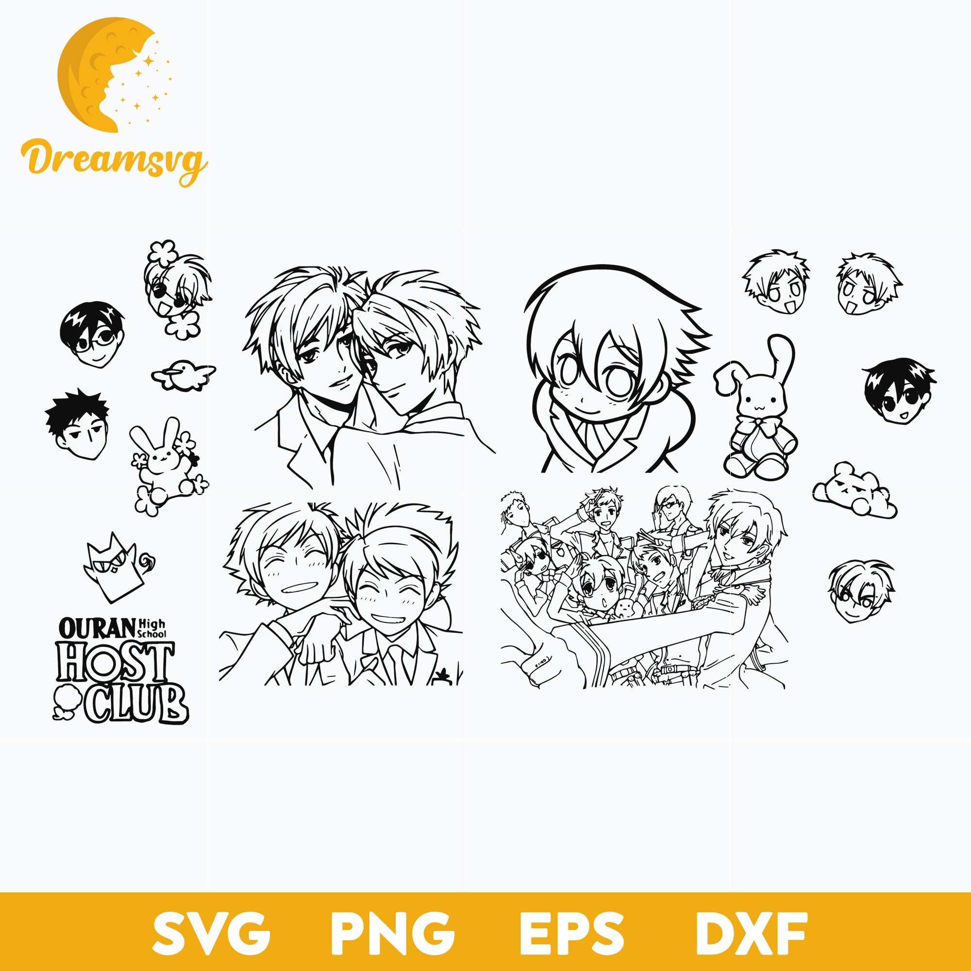 Anime Bundle SVG, file for cricut ,Anime svg, png, eps, dxf digital do ...