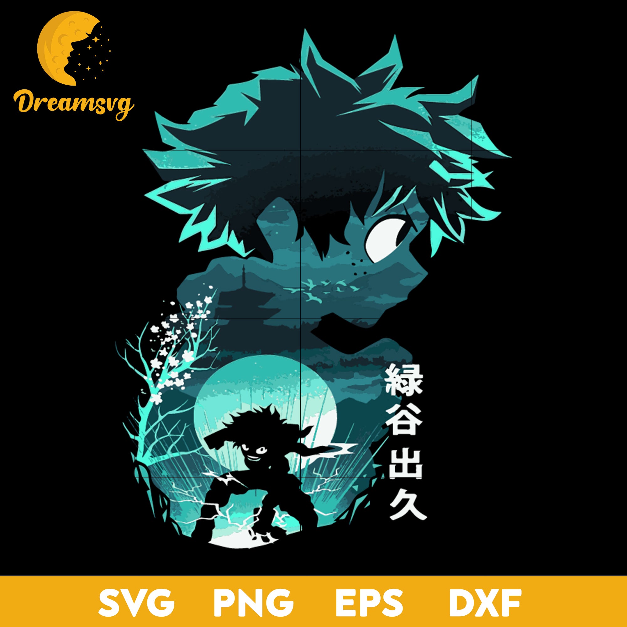 Anime Hero Deku Svg, My Hero Academia Svg, Midoriya Izuku Svg, Anime Deku Svg, file for cricut ,Anime svg, png, eps, dxf digital download