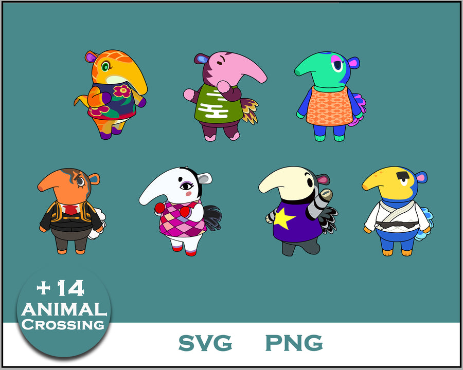 14+ Anteater Svg, Animal Crossing Svg Bundle, Animal Crossing Svg, Cartoon svg, png, dxf, eps digital file