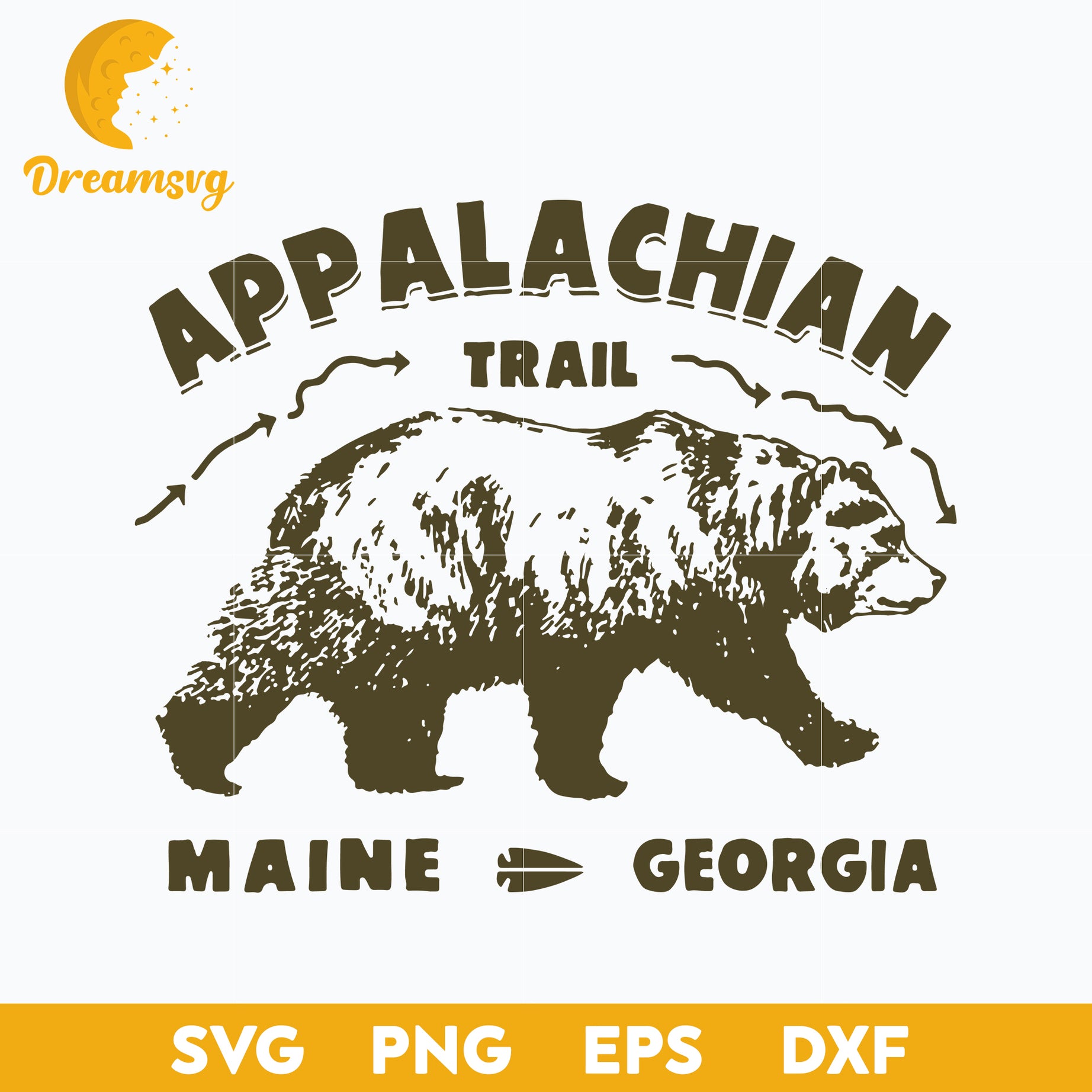 Appalachian Trail Maine - Georgia Svg, Funny Svg, Png, Dxf, Eps Digital File.