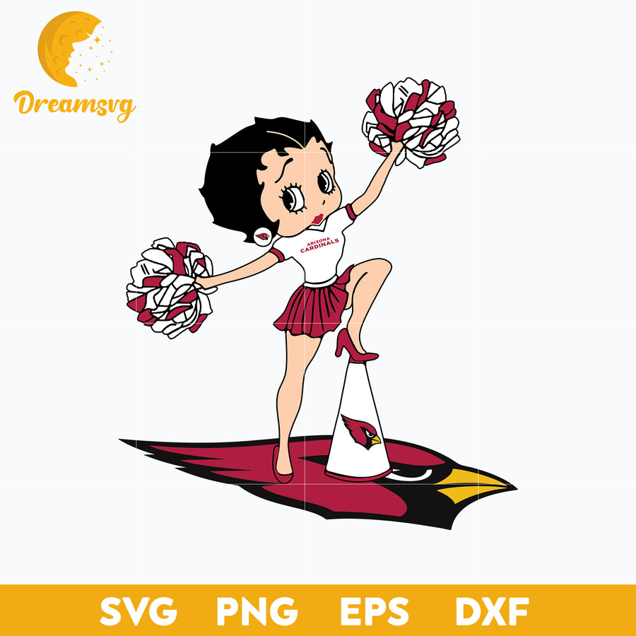 Arizona Cardinals Betty Boop Cheerleader Nfl Svg, Arizona Cardinals Svg, Sport Svg, Nfl Svg, Png, Dxf, Eps Digital File.