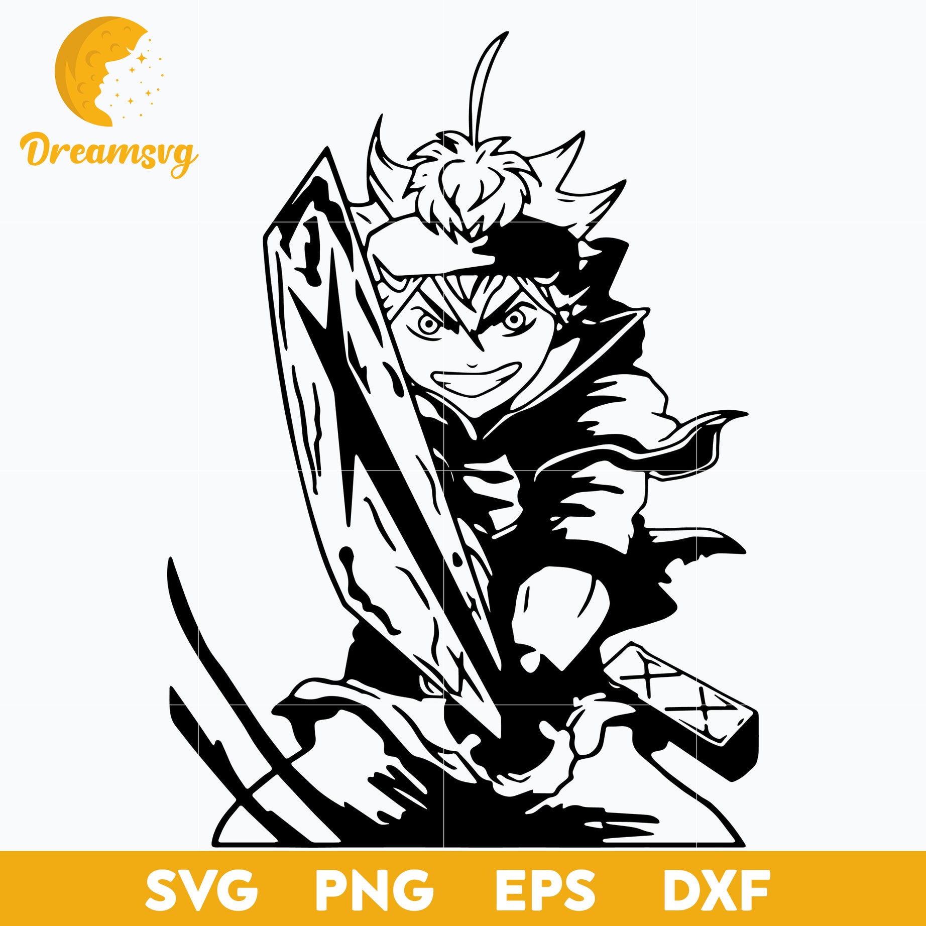 Asta Sword Slash SVG, Black Clover SVG, file for cricut, Anime svg, png, eps, dxf digital download
