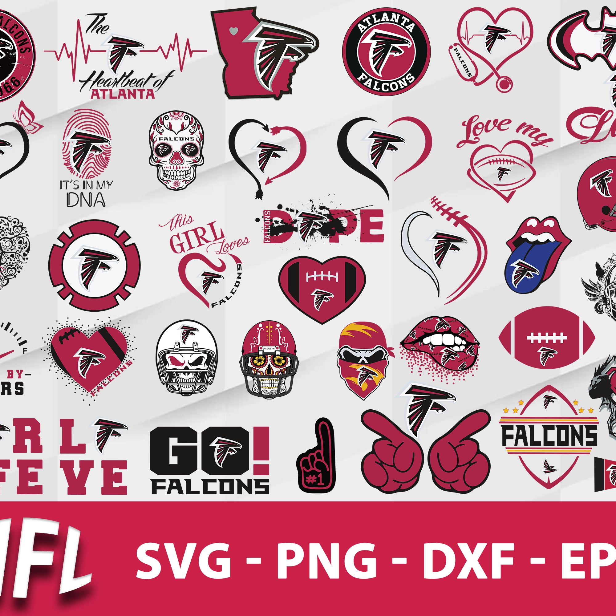 Atlanta Falcons Svg Bundle, Atlanta Falcons Svg, Sport Svg, Nfl Svg, Png, Dxf, Eps Digital File.