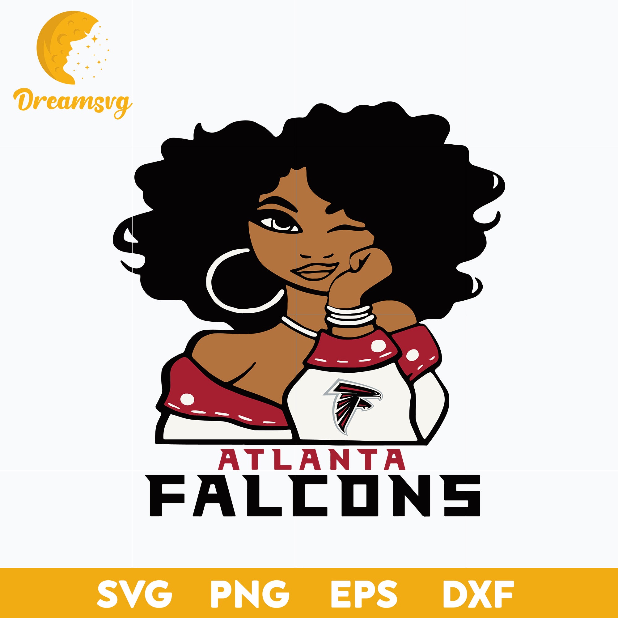 Atlanta Falcons girl Nfl Svg, Atlanta Falcons Svg, Sport Svg, Nfl Svg, Png, Dxf, Eps Digital File.