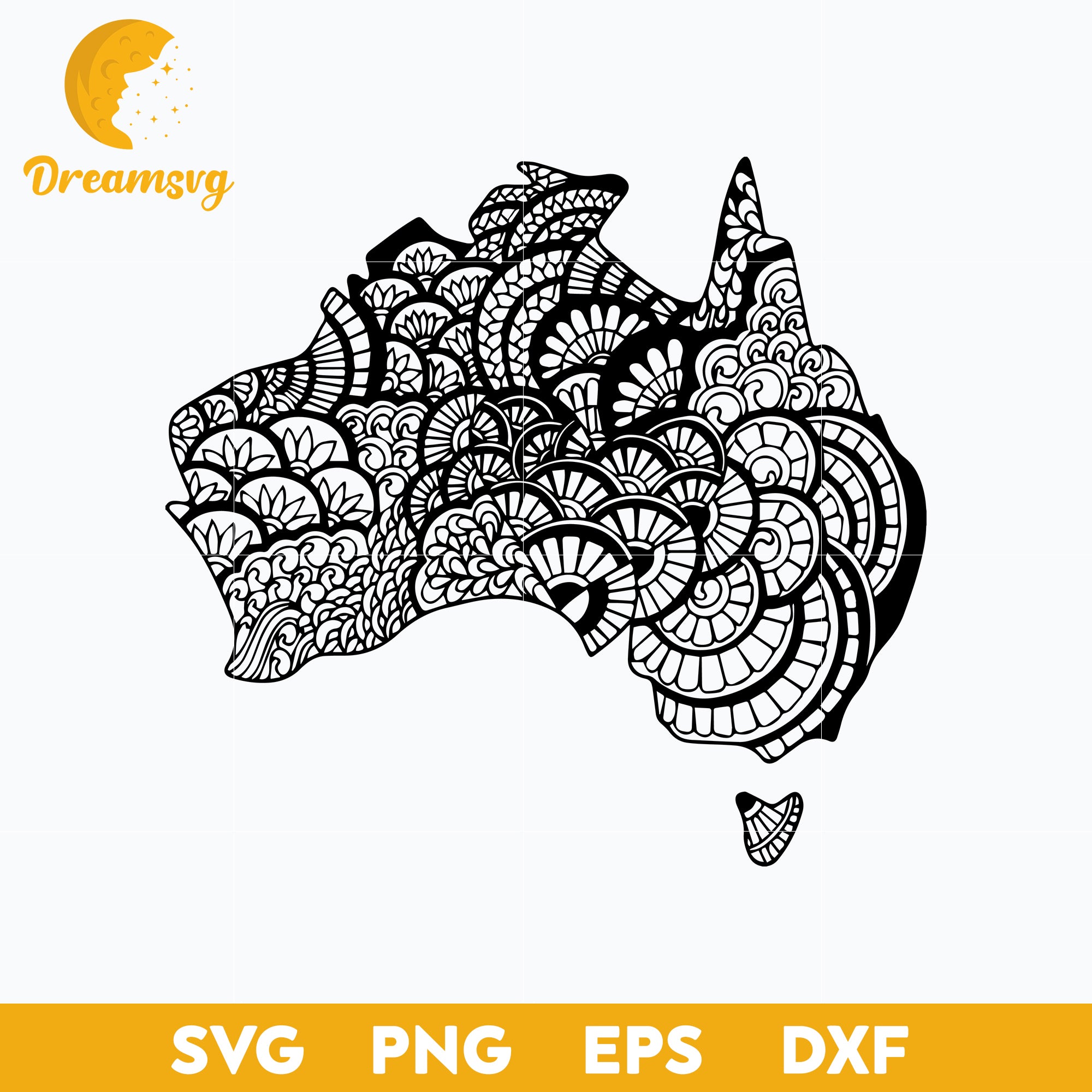 Australia Map Mandala Svg, Mandala Svg, Funny Svg, Png, Dxf, Eps Digit ...