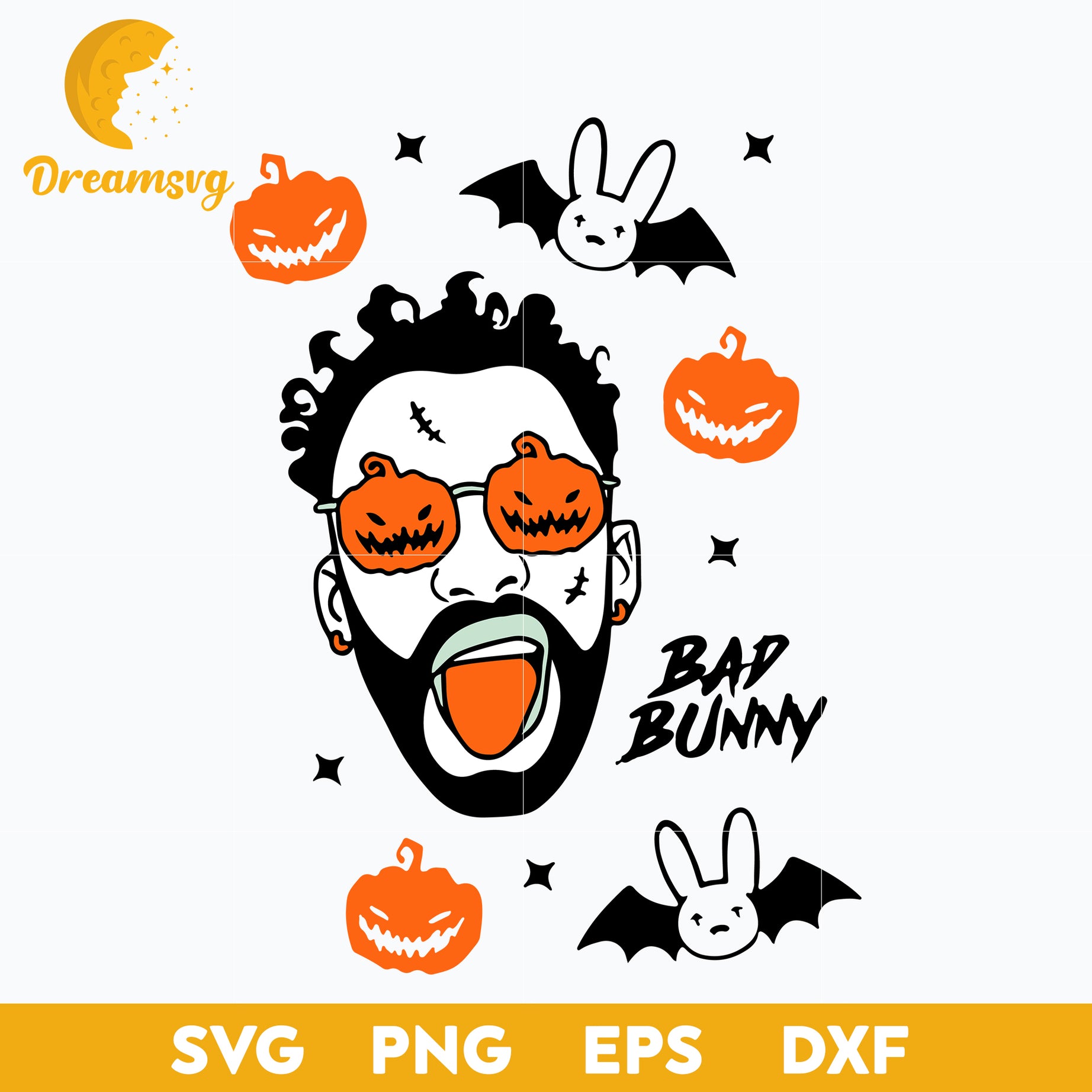 Bad Bunny Halloween Full Wrap svg