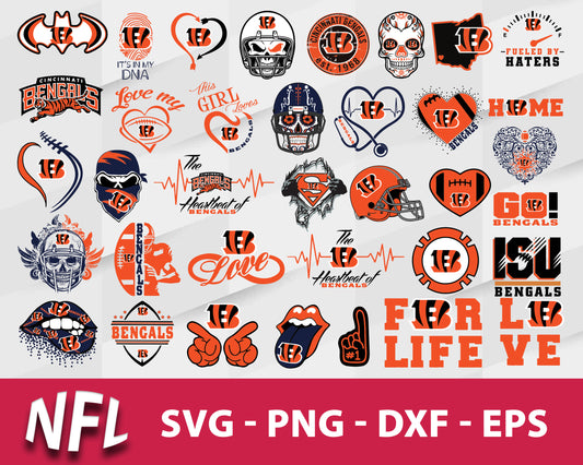 Cincinnati Bengals Svg Bundle, Cincinnati Bengals Svg, Sport Svg, Nfl Svg, Png, Dxf, Eps Digital File.