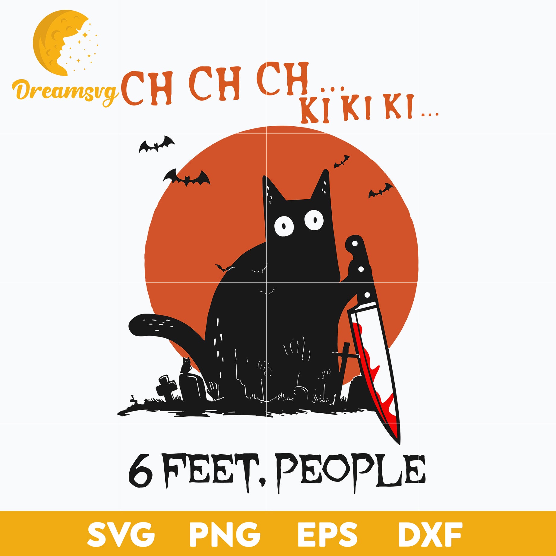 Black Cat 6 Feet People svg