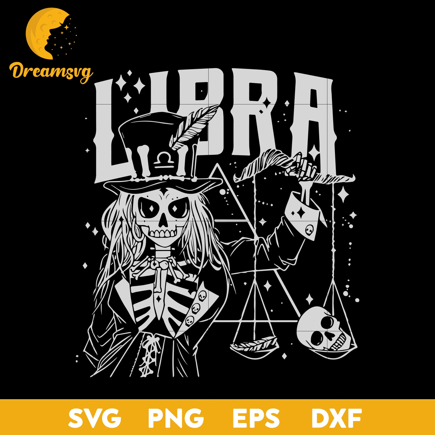Blackcraft Zodiac Sign Libra Skull Love Witch Constellation svg
