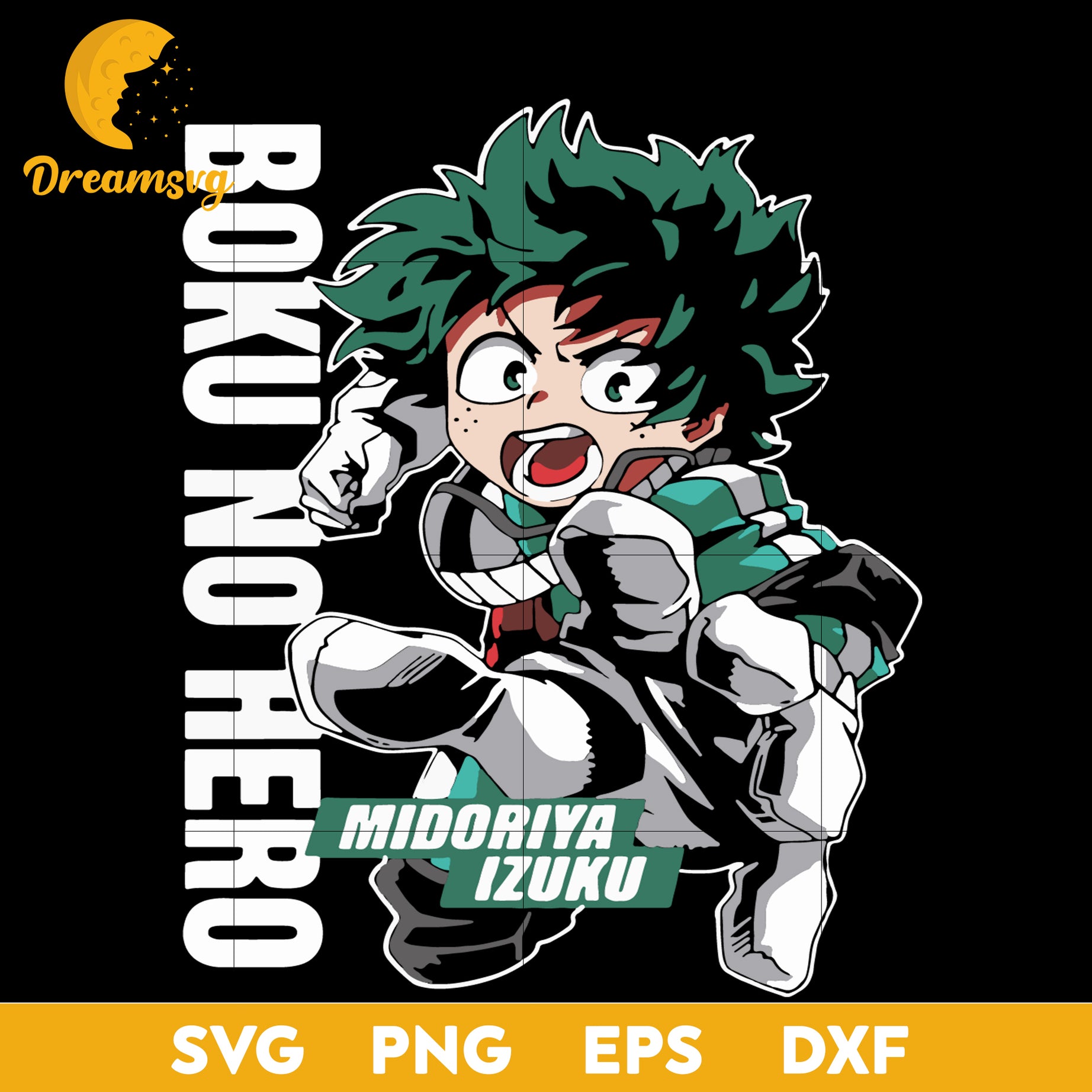Boki No Hero SVG, Midoriya Izuku SVG, My Hero Academia SVG, file for cricut, Anime svg, png, eps, dxf digital download