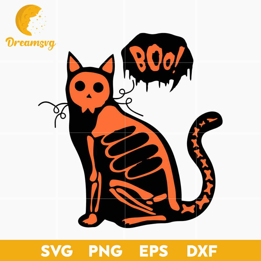 Boo Black Cat Halloween svg