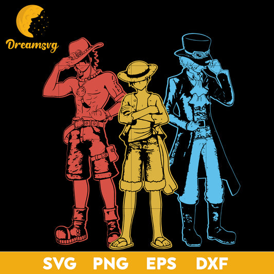 Brothers One Piece Svg, Luffy One Piece Svg, Luffy Svg, One Piece Anime Svg, file for cricut, Anime svg, png, eps, dxf digital download
