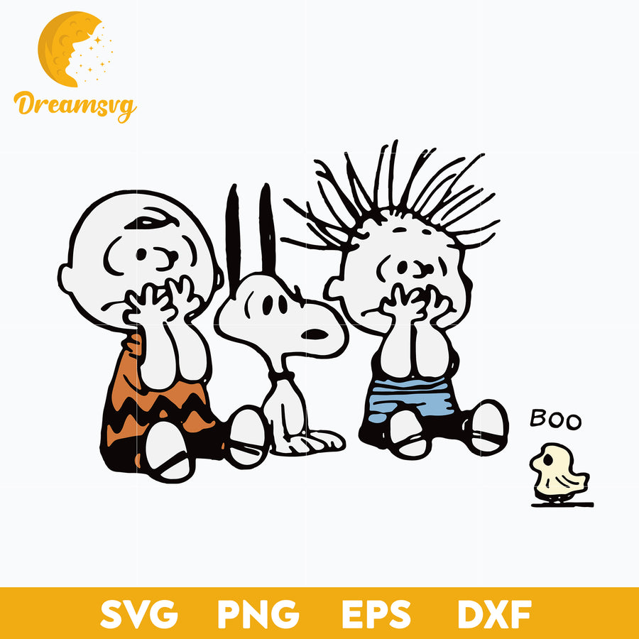 Brown Snoopy And Friends Halloween Boo svg