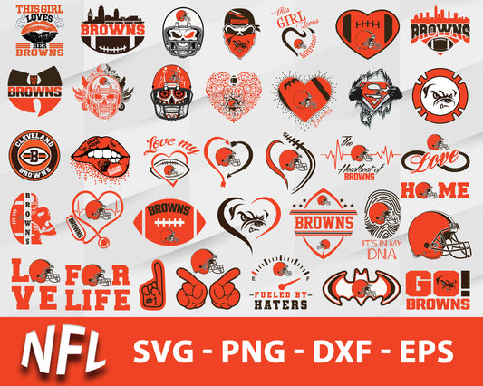 Cleveland Browns Svg Bundle, Cleveland Browns Svg, Sport Svg, Nfl Svg, Png, Dxf, Eps Digital File.