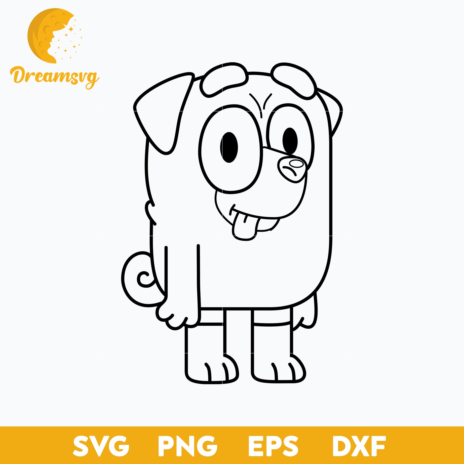Buddy outline svg, Bluey Vector, Bluey Alphabeth, Bluey Cutfile, Bluey Clipart, Cartoon svg, png, dxf, eps file