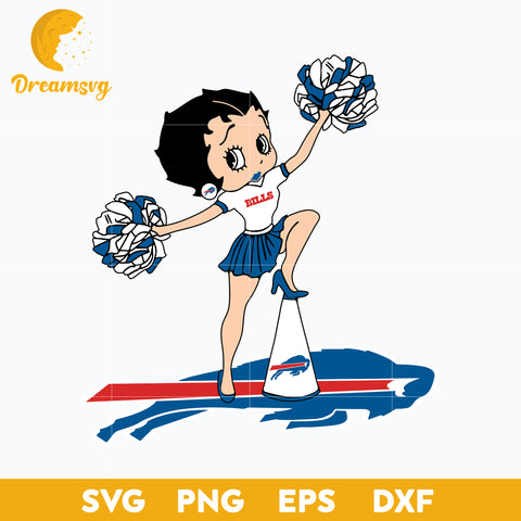 Buffalo Bills Betty Boop Cheerleader Nfl Svg, Buffalo Bills Svg, Sport Svg, Nfl Svg, Png, Dxf, Eps Digital File.