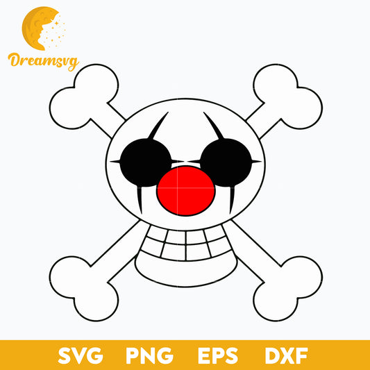 Buggy Monkey D. Luffy Shanks Roronoa Zoro Usopp, jolly, white, symmetry, file for cricut, Anime svg, png, eps, dxf digital download