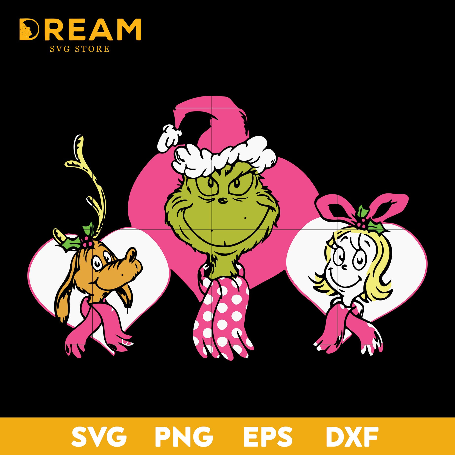 Dr. Seuss Grinch Pink Heart Trio Pullover svg, Christmas svg, pink grinch svg, Trio Pullover svg, grinch christmas, Christmas svg, png, dxf, eps digital file CRM05122025L