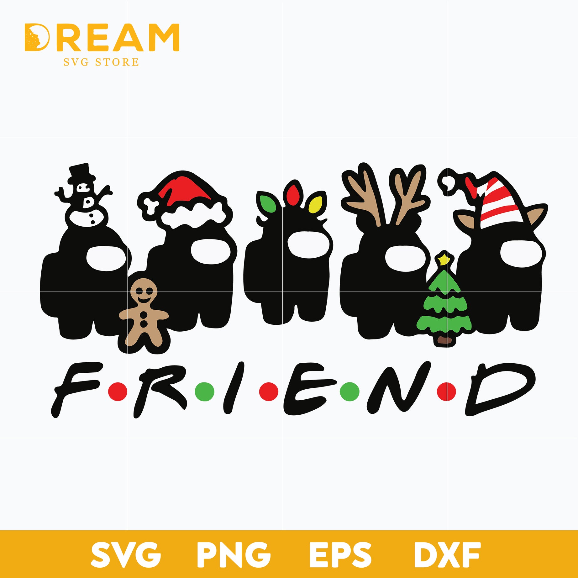 Among Us Christmas Friend Svg