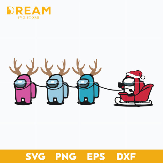Among Us Santa Sleigh Svg
