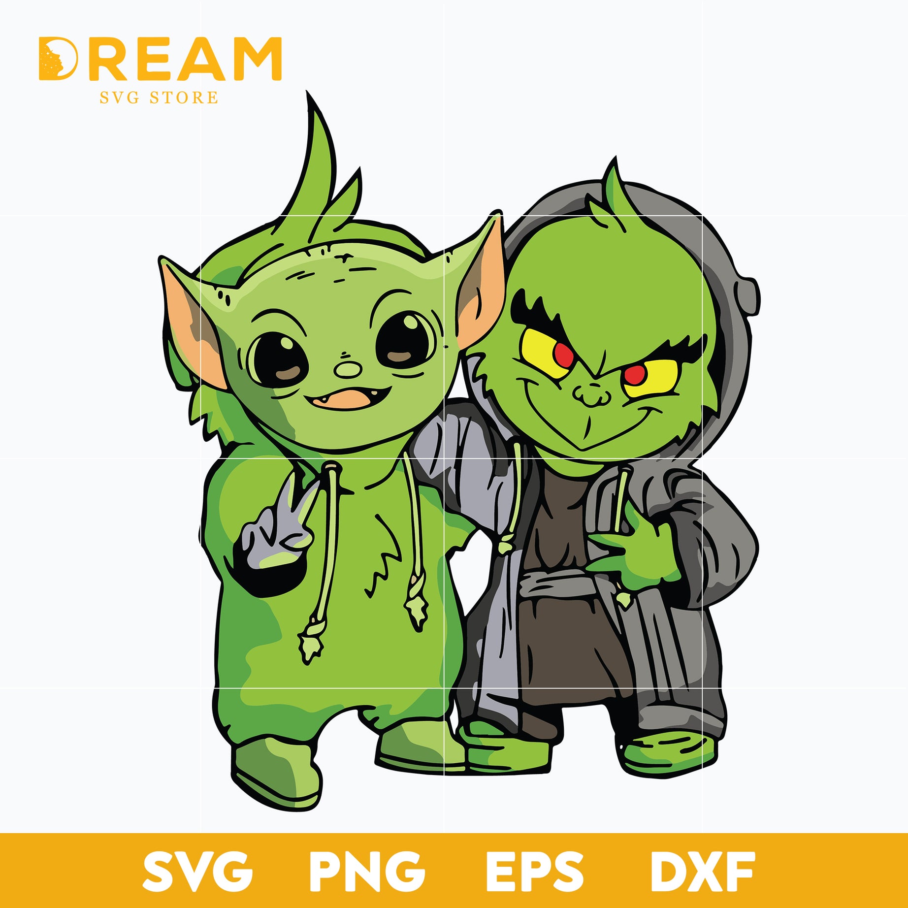 Baby Yoda And Grinch Svg