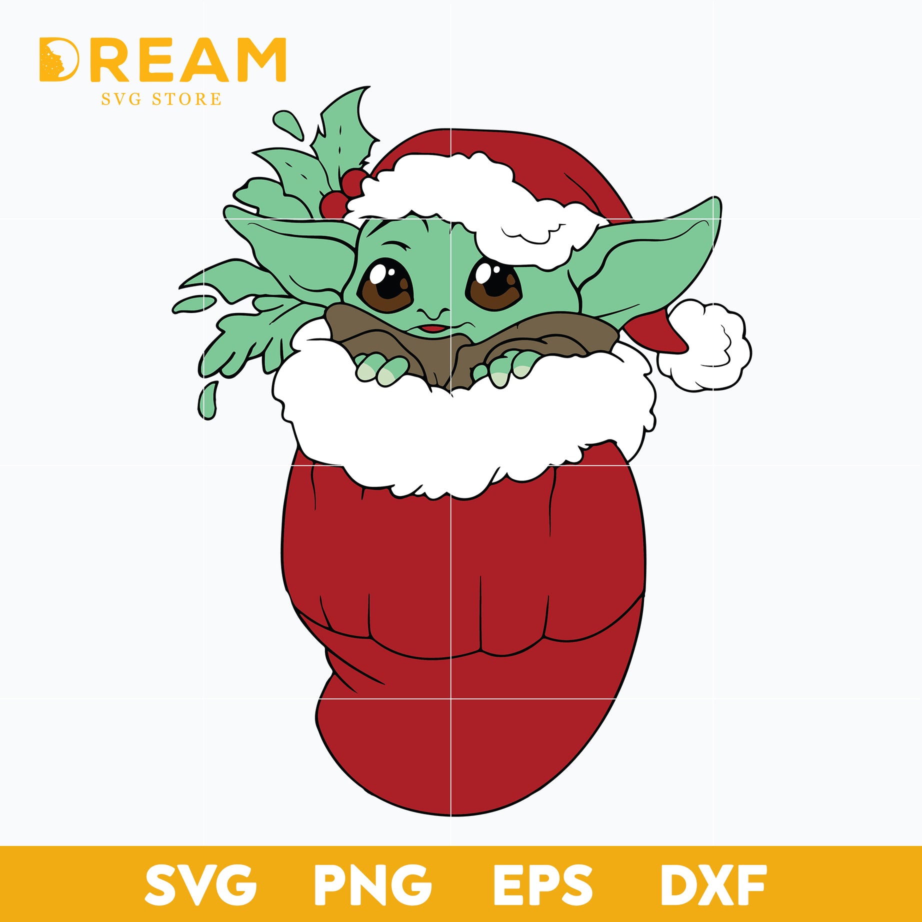 Baby yoda christmas svg