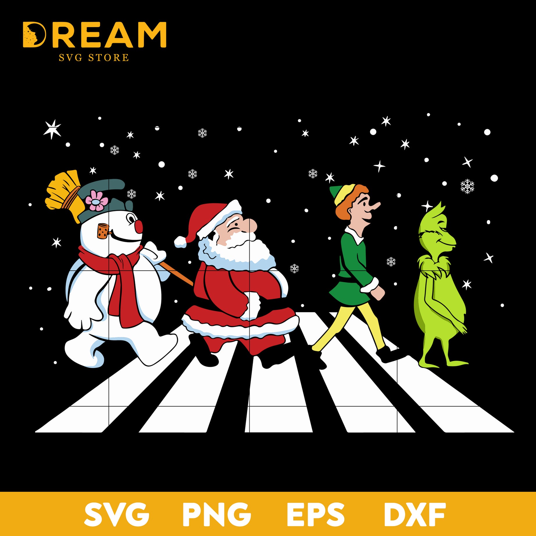 Grinch Elf Santa And Snowman Road Mery Christmas svg, Christmas svg, png, dxf, eps digital file CRM1011201L
