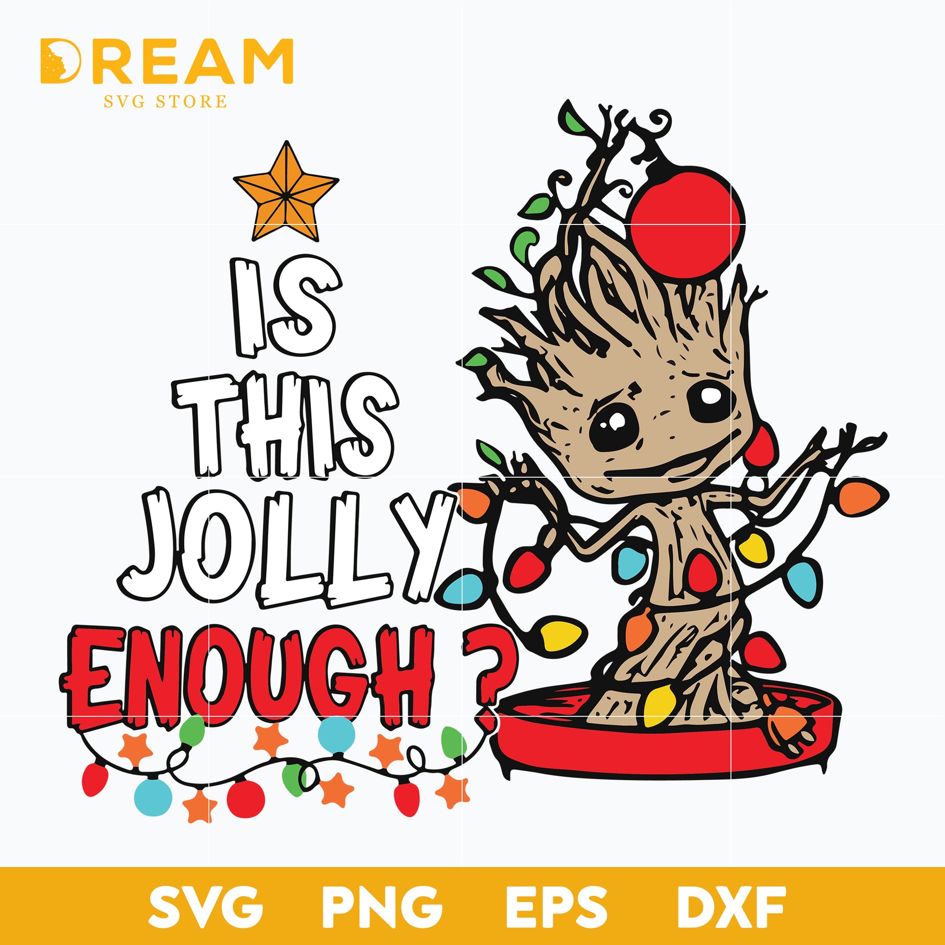 Is this jolly enough christmas svg, Christmas svg, png, dxf, eps digital file CRM1011208L